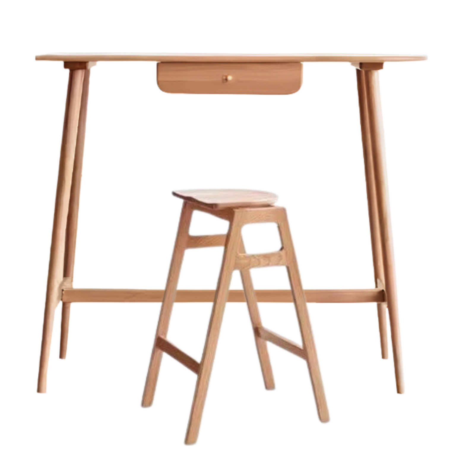 Solid Oak and Cherry Wood Bar Table - Rustic Pub Style Counter Height Table for Kitchen, Dining Room, or Home Bar Decor