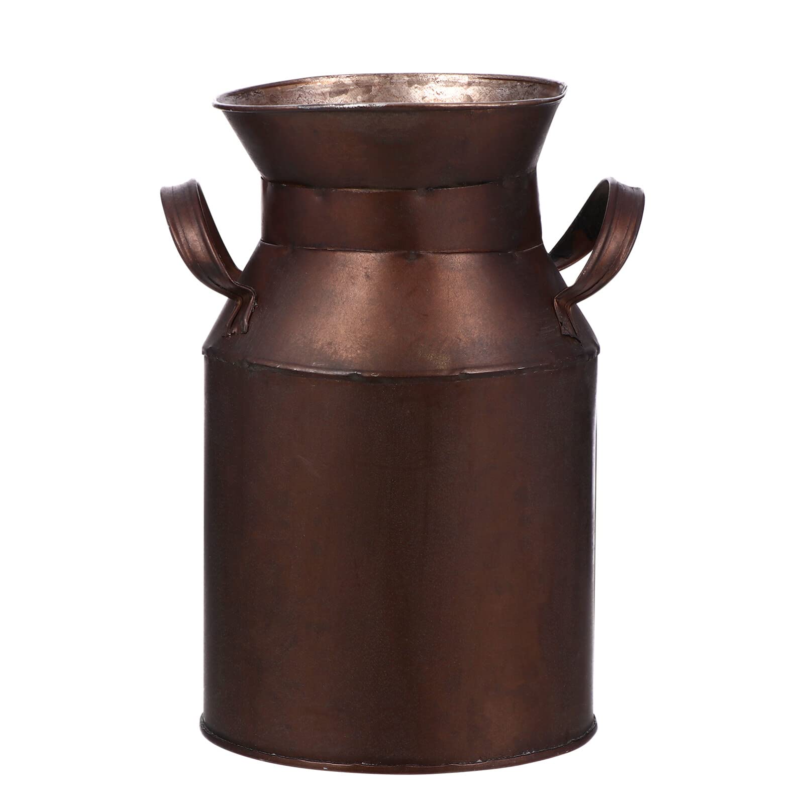 Antique Bronze Farmhouse Bucket Vase - Rustic Metal Milk Can Pitcher Jug for Table Centerpiece Decor | Country Home, Wedding & Farmhouse Style Decoration