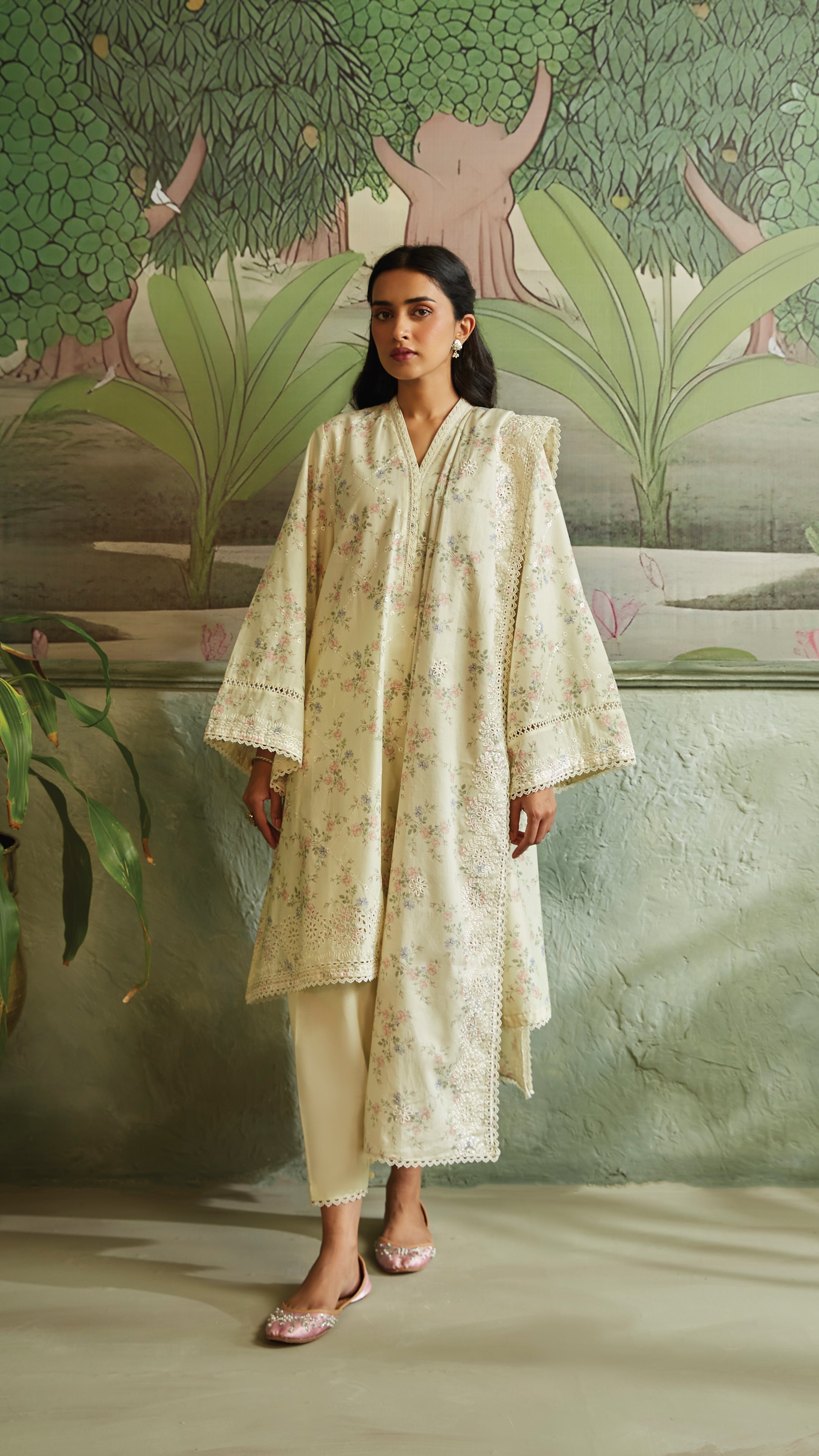 Minty Mellow 3-Piece Outfit Set - Stylish Shirt, Comfortable Trousers & Elegant Dupatta for Women | Perfect for Casual Wear, Office Outfits & Special Occasions