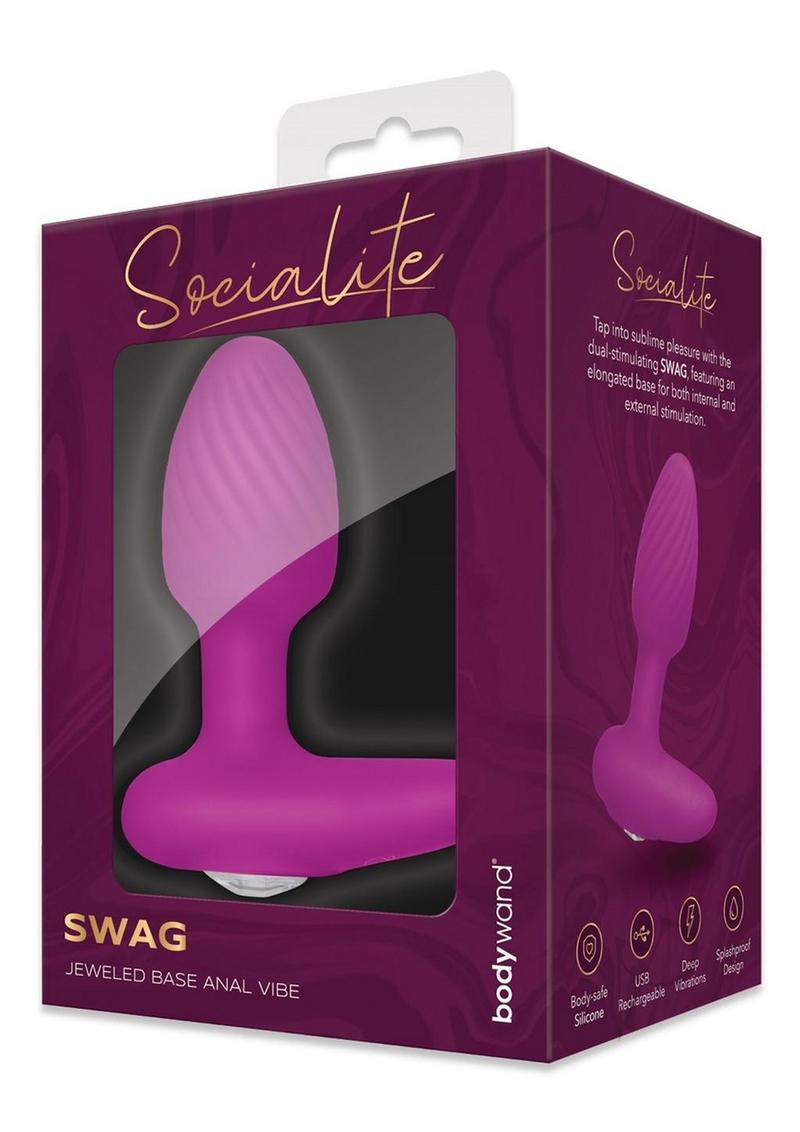 Bodywand Socialite Swag Rechargeable Silicone P-Spot Vibrator - Purple & Gold | G-Spot Stimulation for Women | Perfect for Solo Play & Couples Intimacy
