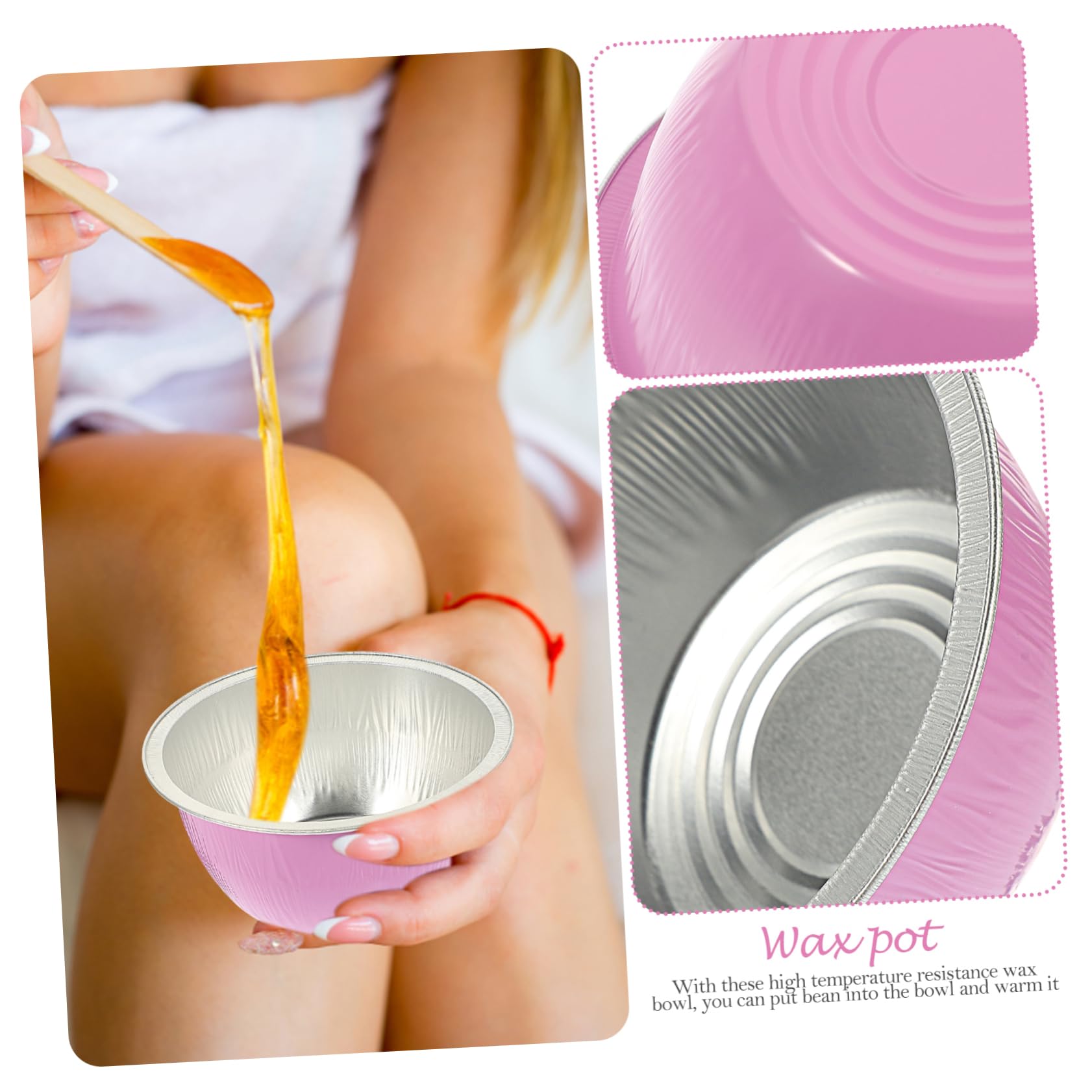 DOITOOL 20-Pack Non-Stick Wax Melting Bowls - Mini Heater Safe, Chocolate & Wax Melting Pots for DIY Candles, Cupcake Liners - Pink Aluminum Foil for Home Spa, Crafting & Baking (20 Pcs)