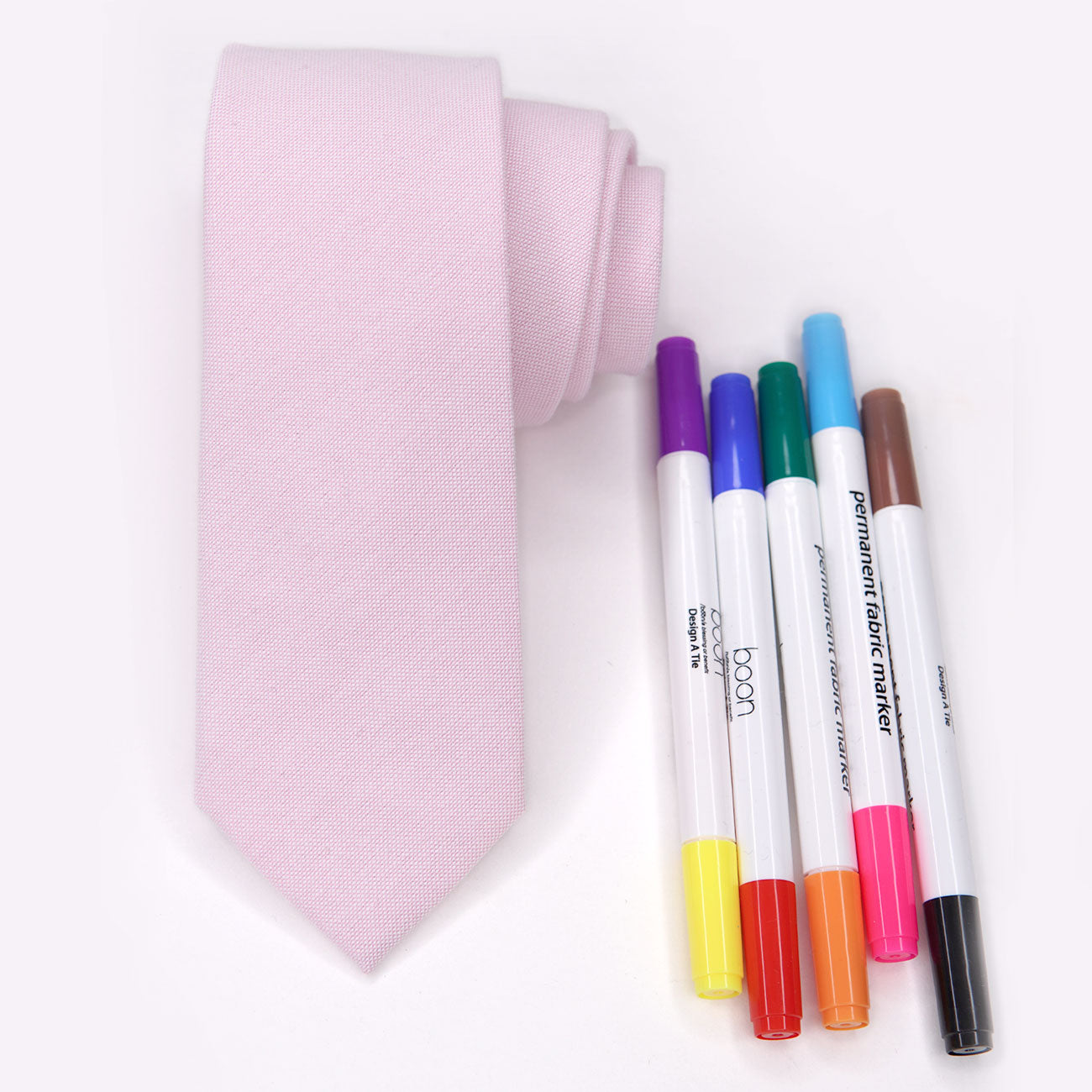 Premium Men's Necktie Set - Customizable Blank Tie with Fabric Markers for DIY Designs - Perfect for Weddings, Business Meetings & Creative Gifting
