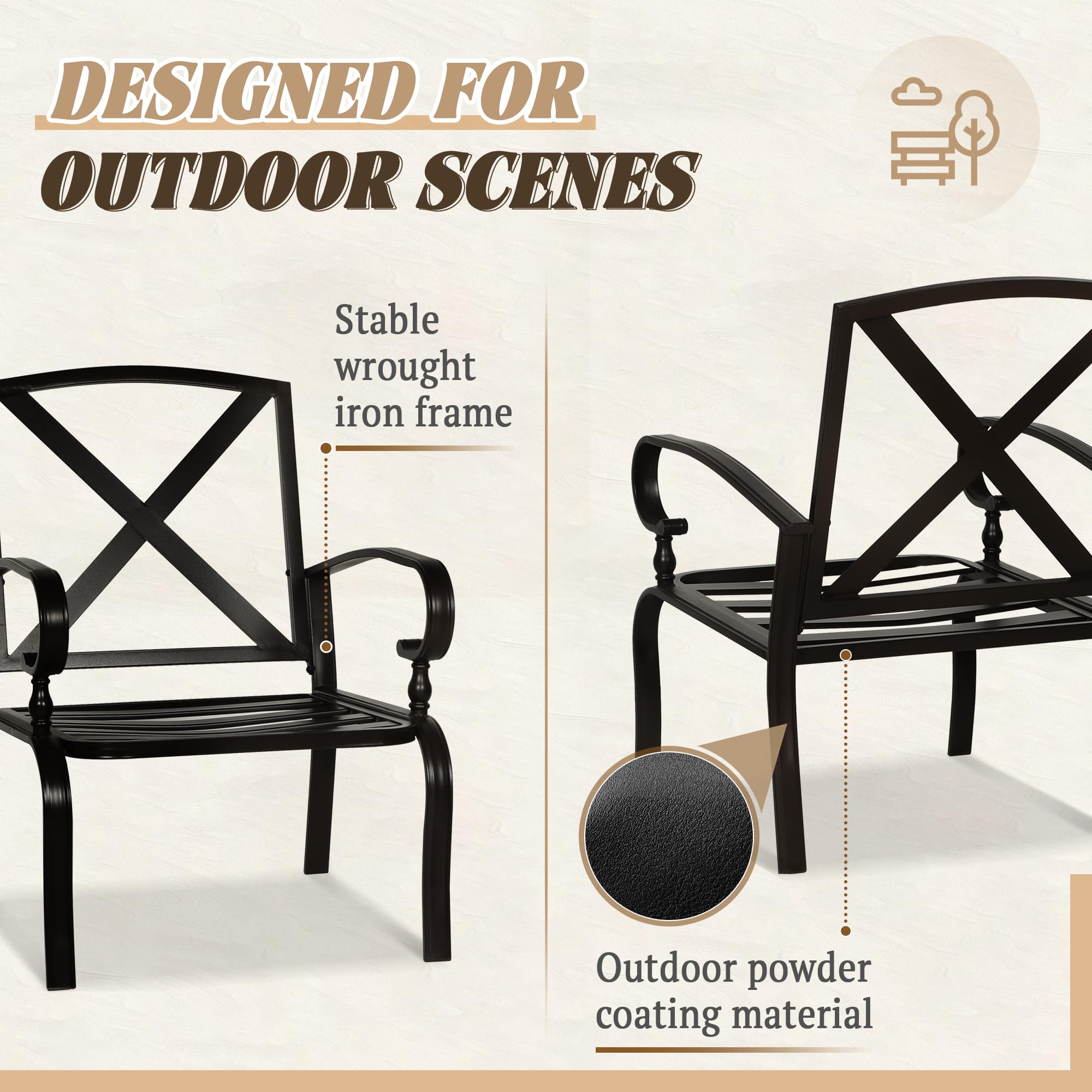 5-Piece Outdoor Patio Furniture Set with Glider, Loveseat, Coffee Table & 2 Cushioned Lounge Chairs - Peacock Blue - Perfect for Garden, Backyard, Poolside & Patio Relaxation