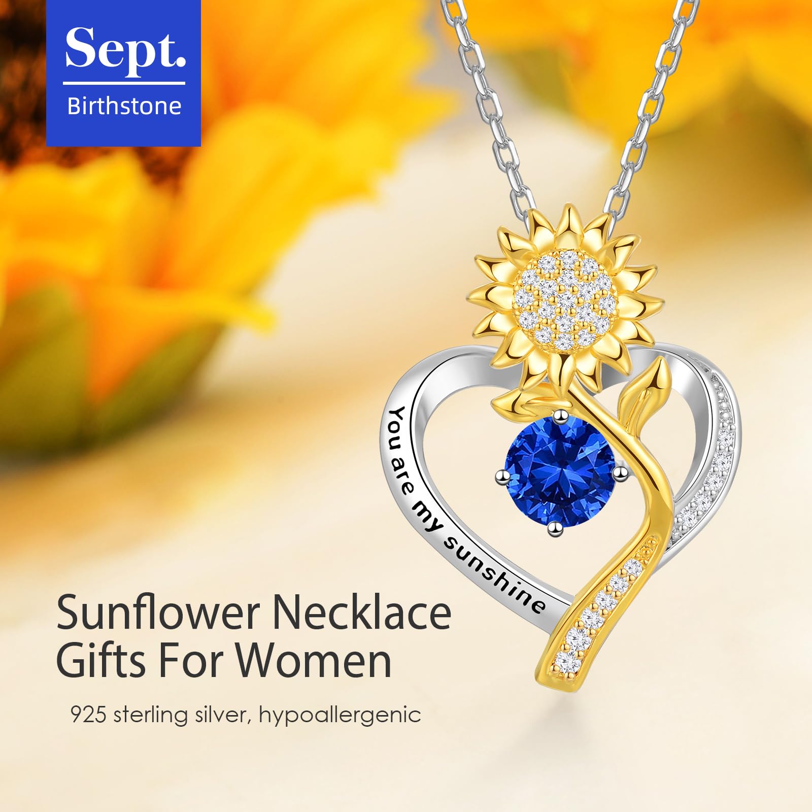 Sunflower Necklace for Women - Elegant Floral Jewelry Gift for Wife, Girlfriend, Her | Birthday, Anniversary, Wedding Present | Perfect for Everyday Wear, Date Night & Special Occasions