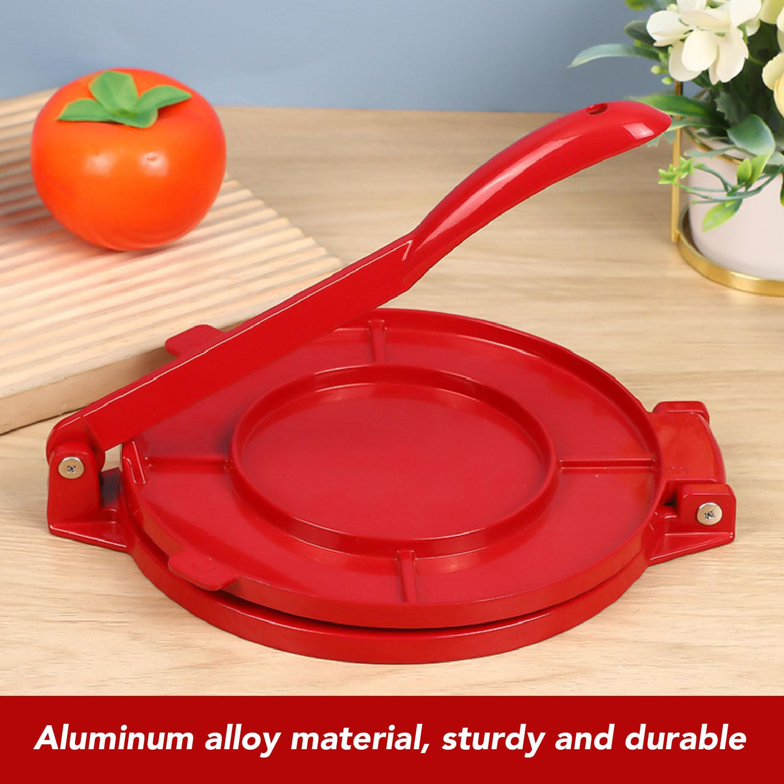 8 Inch Aluminum Alloy Tortilla Press - Manual Dough Press Machine for Flour Tortillas, Pizza Dough & Pie Crusts - Perfect for Mexican Cuisine, Home Cooking & Restaurant Use