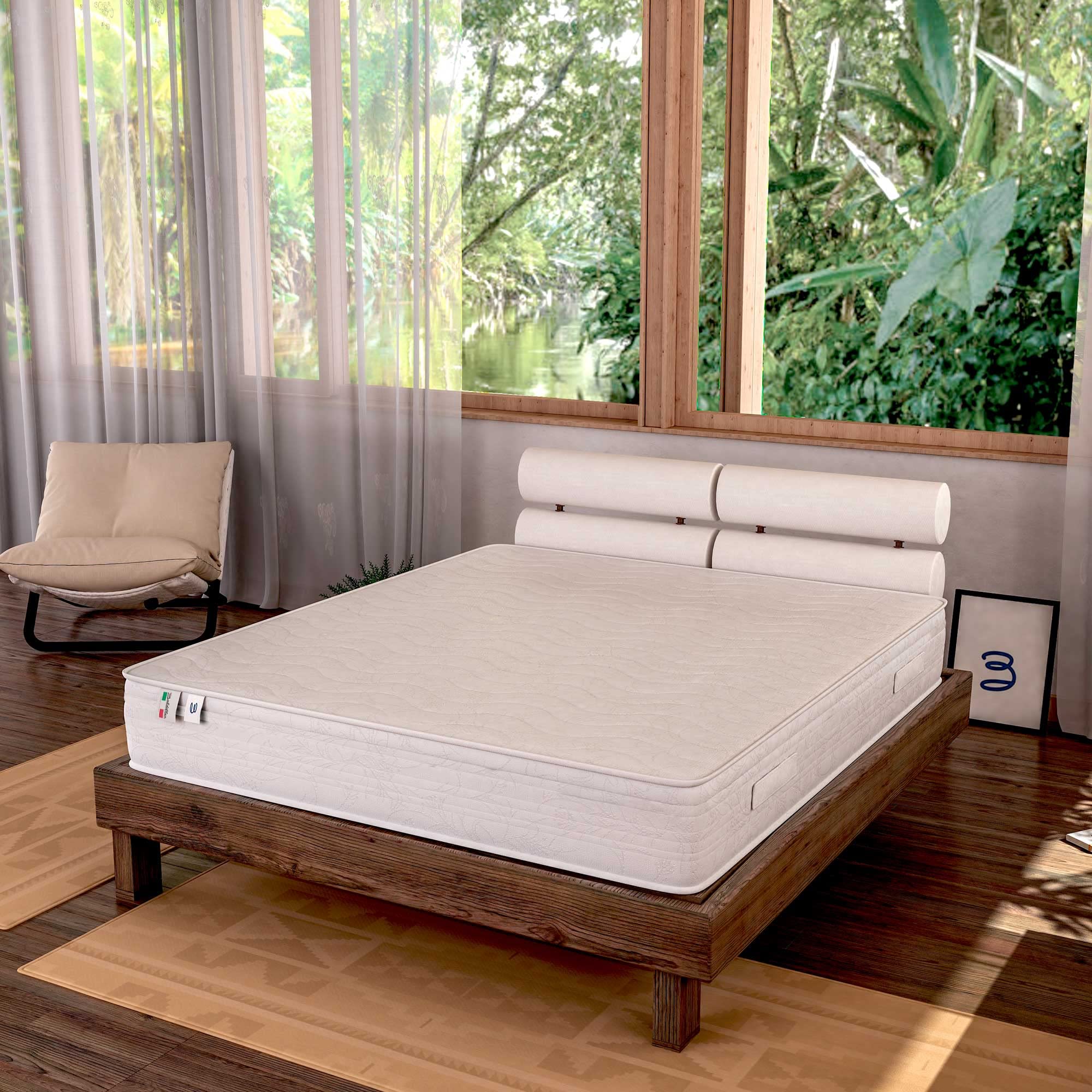 Baldiflex Amazonia Plus Memory Foam Mattress - 160x180x20cm Hypoallergenic & Anti-Dust Mite Cover, Premium Viscoelastic Mattress for Back Pain Relief - Perfect for Bedrooms, Guest Rooms & Dormitories