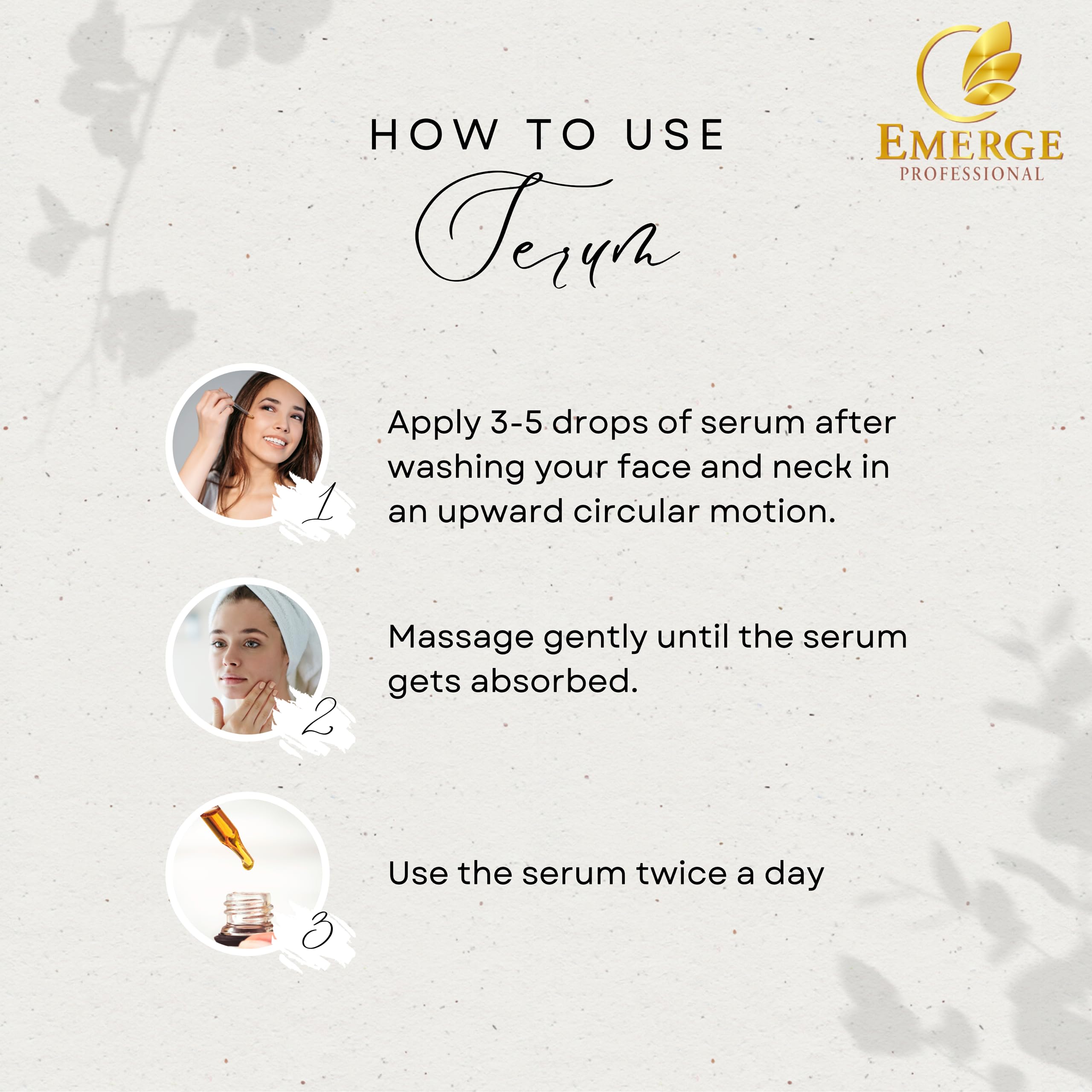 EMERGE Professional Rice Water Serum for Glass Skin - Brightening & Hydrating Facial Treatment for Glowing Complexion | Perfect for Daily Skincare & Night Routine