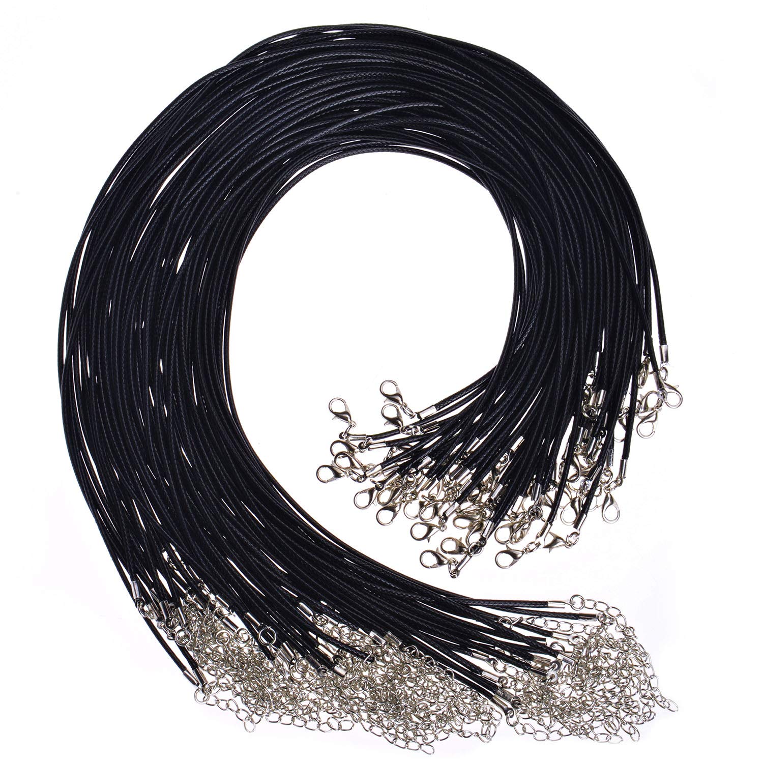 Selizo 100Pcs Black Waxed Jewelry Cord - Necklace & Bracelet Making String for DIY Jewelry Crafting - Perfect for Beading, Pendants, and Handmade Jewelry Designs