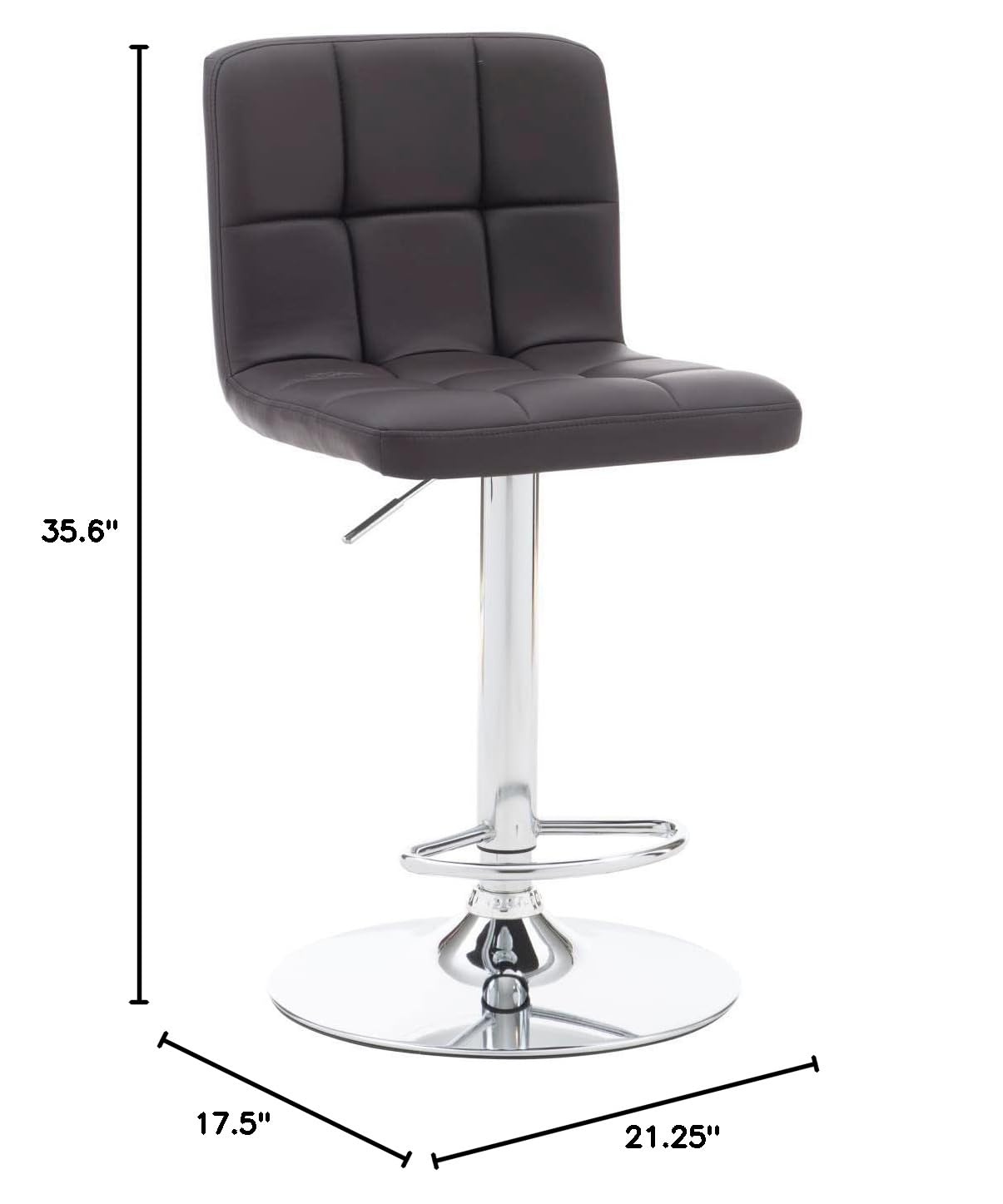 Premium Clayton Barstool in Rich Chocolate Brown - Comfortable & Stylish Bar Height Stool for Kitchen Island, Breakfast Nook, or Home Bar Decor