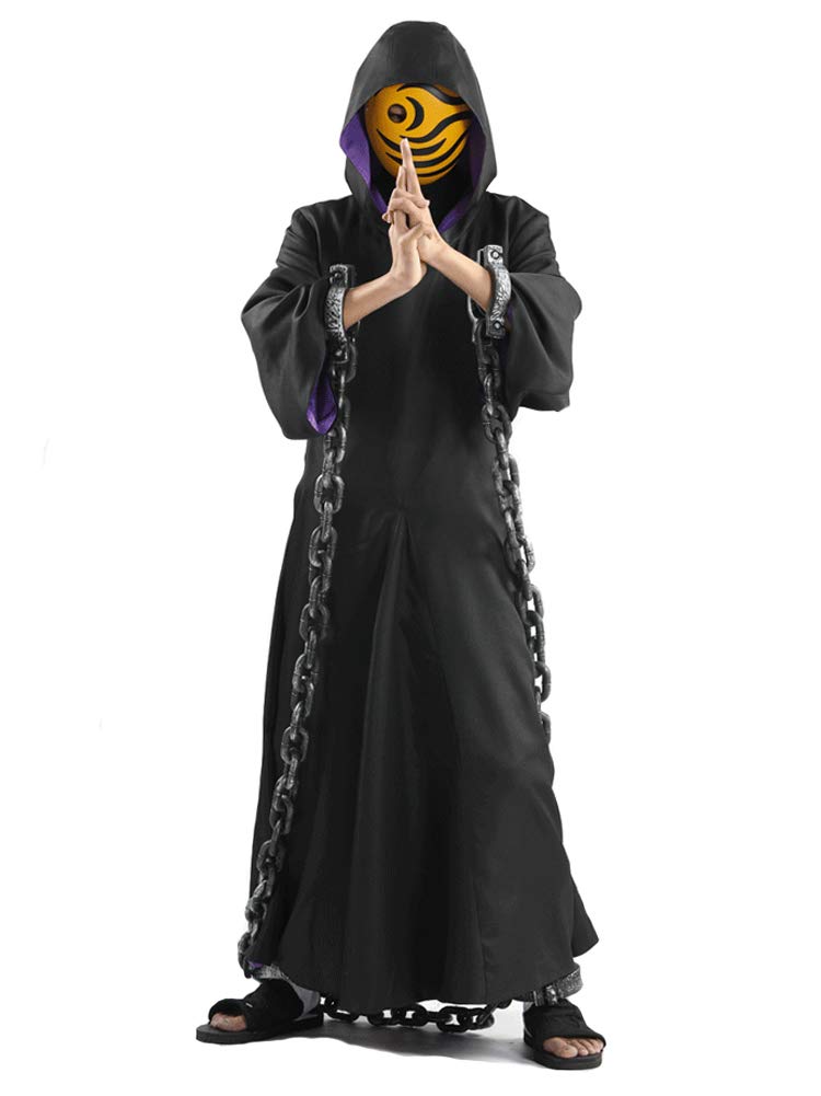 Rulercosplay Naruto Uchiha Obito & Tobi Cosplay Costume Set - Premium Deluxe Edition for Anime Conventions & Halloween Costume Parties