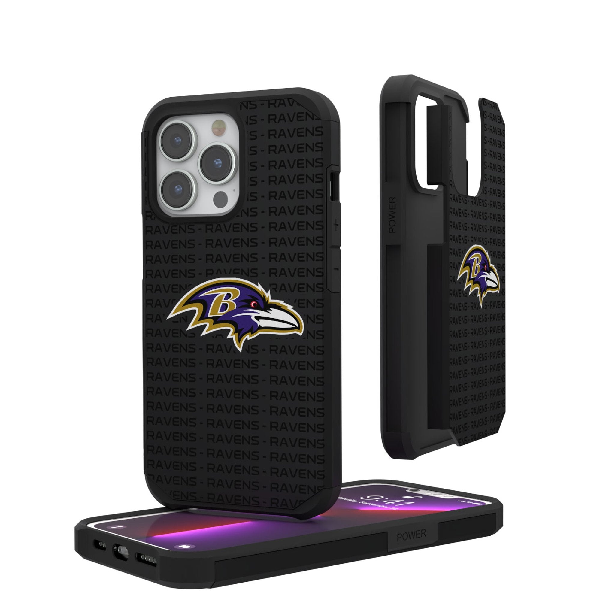 Baltimore Ravens Text Backdrop Rugged Phone Case - Durable Protective Cover for iPhone & Android - Perfect for Football Games, Tailgating & Fan Gear Collection