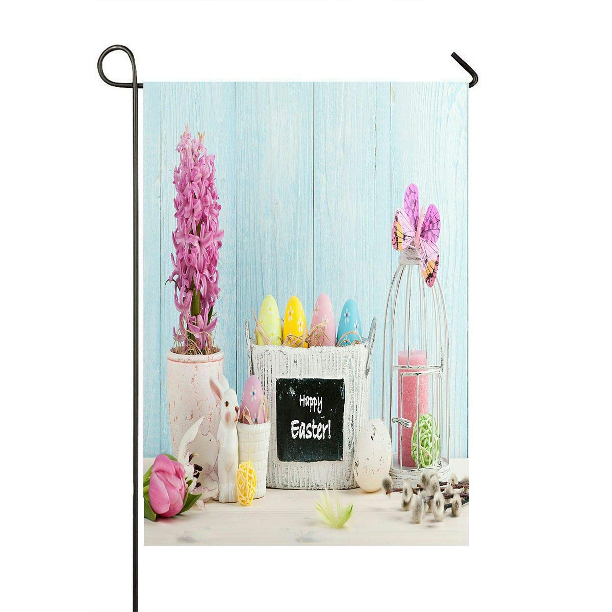 ABPHQTO Easter Eggs Flowers Garden Flag - 28x40 Inch Outdoor Home Decor for Spring, Easter, and Seasonal Yard & House Banner | Perfect for Front Porch, Lawn, and Patio