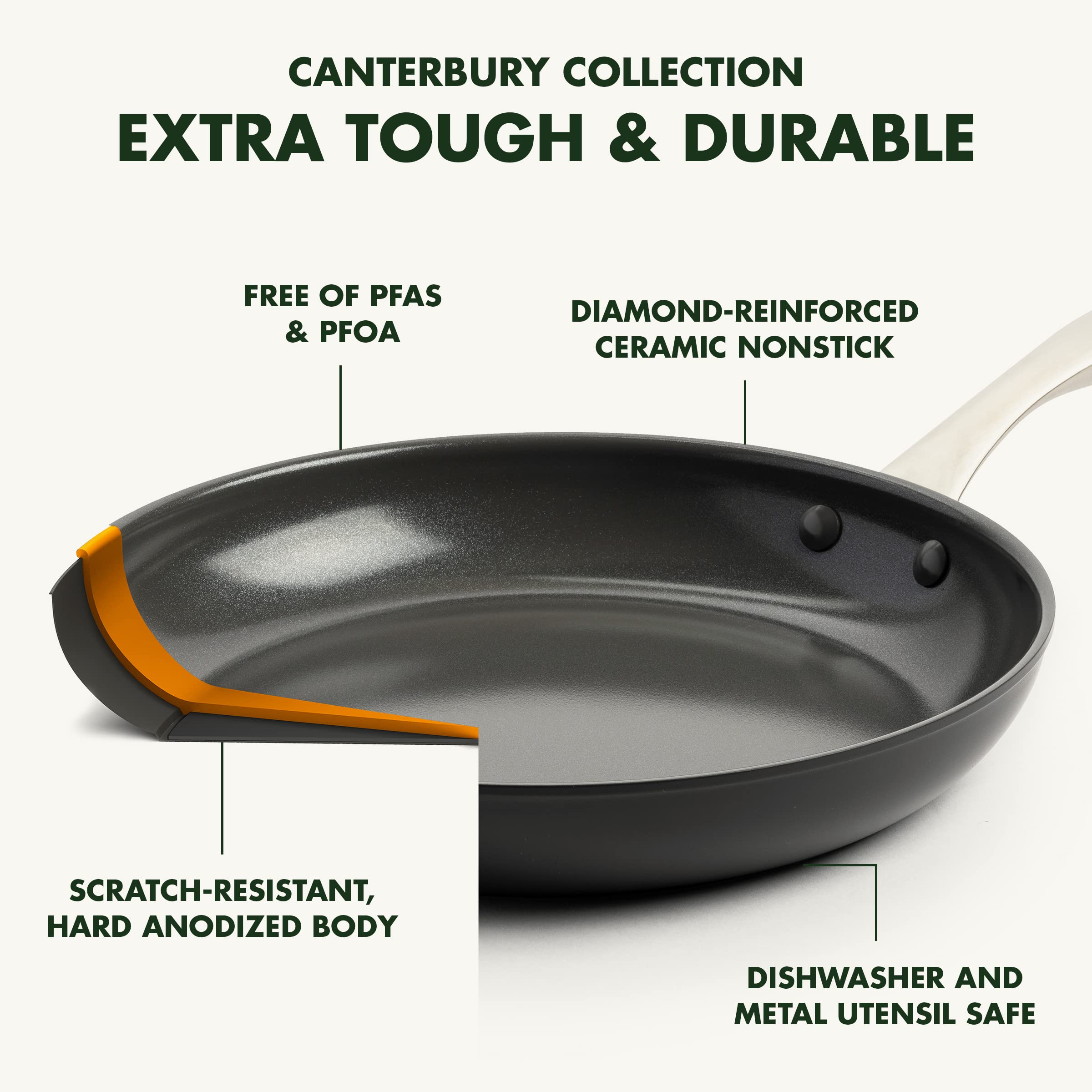GreenPan Canterbury 10-Piece Nonstick Cookware Set - PFAS-Free Ceramic Coating, Hard Anodized, Oven & Dishwasher Safe, Black - Perfect for Healthy Cooking, Frying, Baking & Everyday Meal Prep