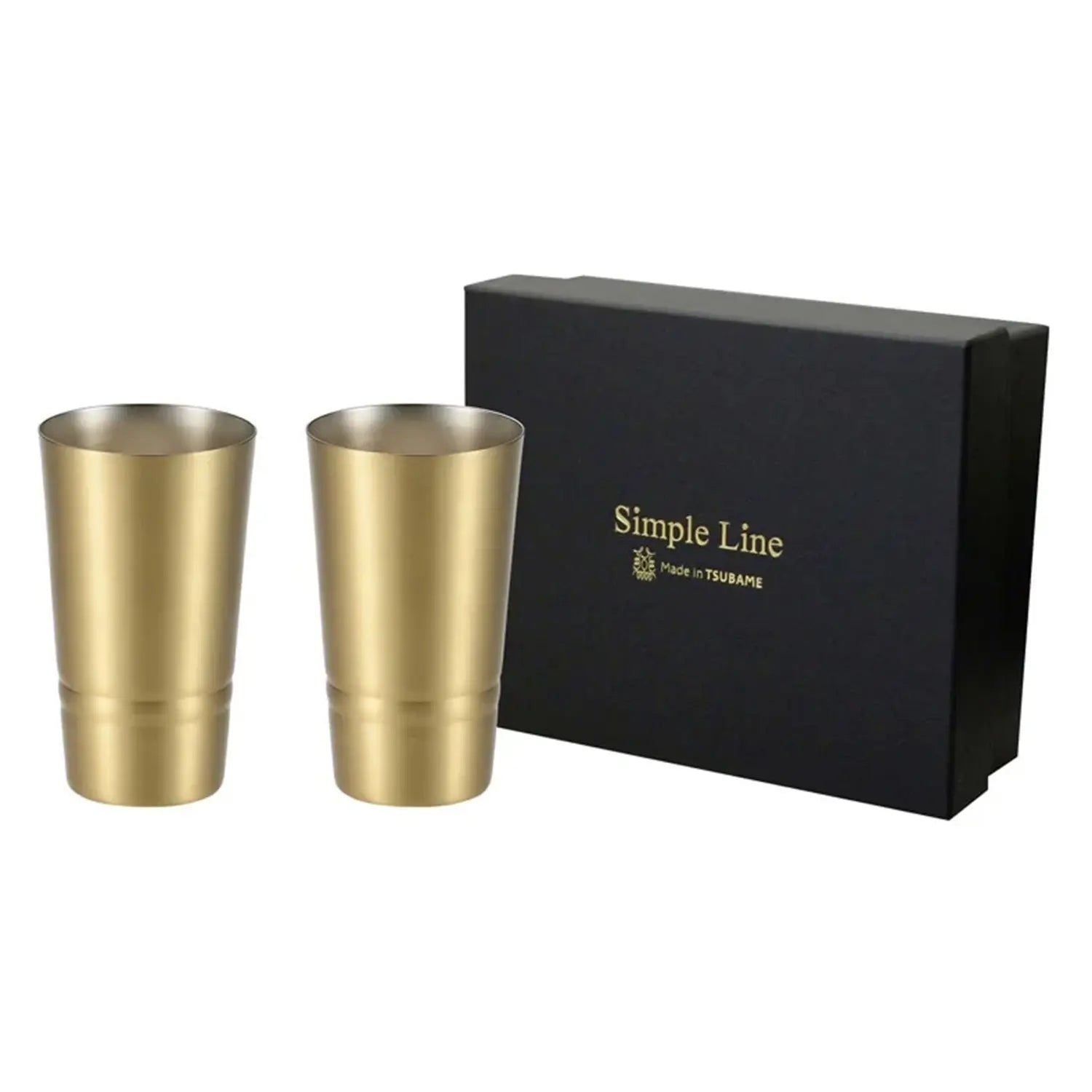 Asahi Brass Beer Glass Set - 160ml (2 Pieces) - Premium Japanese Craft Beer Tasting Cups for Lager, Pilsner & Ale - Perfect for Home Bars, Parties & Gifts