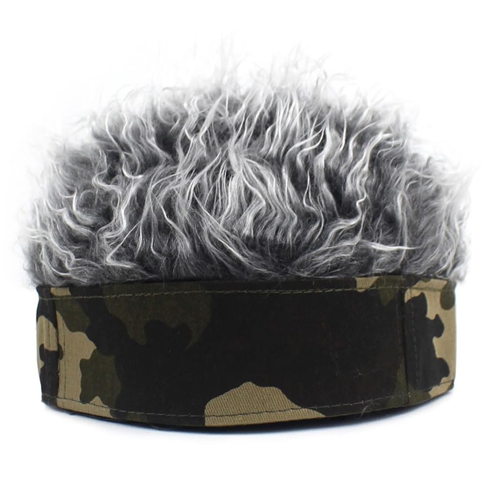 YEKEYI Spiked Funny Golf Visor Hat - Adjustable Novelty Wig Baseball Cap with Hair for Women & Men - Perfect for Costume Parties, Cosplay, and Sun Protection