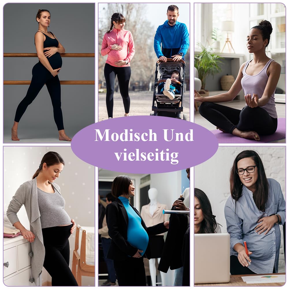 Aomig Women's Maternity Leggings - Over Bump Stretchy Pregnancy Pants with Adjustable High Waist & Soft Belly Support | Full Length & Cropped Yoga Pajama Pants for Pregnant Women | Perfect for Yoga, Lounging & Everyday Comfort During Pregnancy