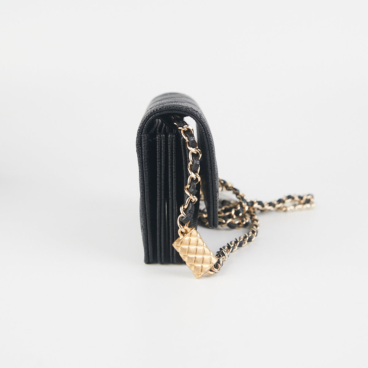 Chanel Quilted Caviar Leather Cardholder on Chain - Black Luxury Wallet for Women | Perfect for Everyday Use, Parties & Travel