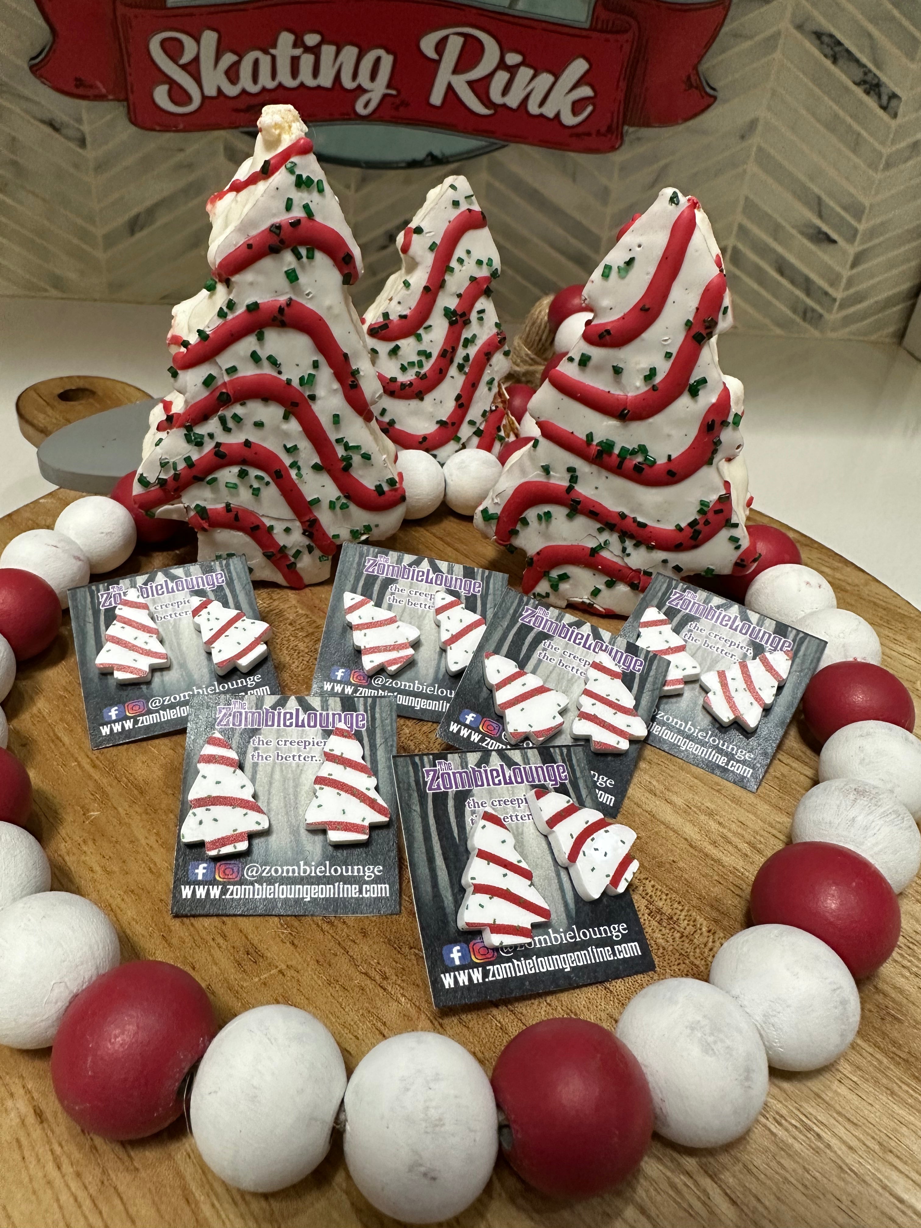 Festive Christmas Tree Cake Stud Earrings - Holiday Party Jewelry for Women, Perfect for Xmas Gifts & Winter Celebrations