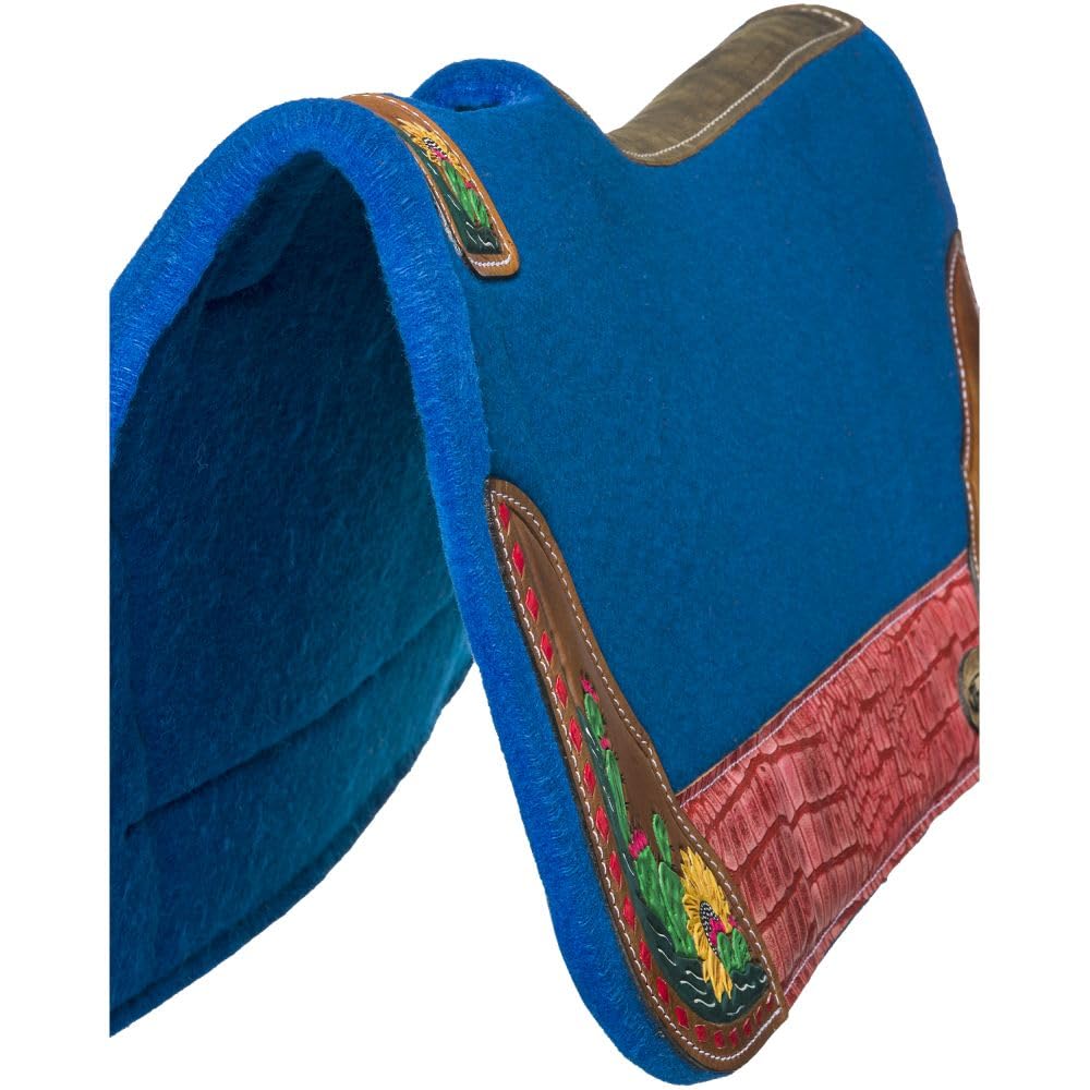 Tough 1 Hand-Painted Cactus Western Saddle Pad for Horses - Durable & Stylish Equestrian Gear for Trail Riding & Shows