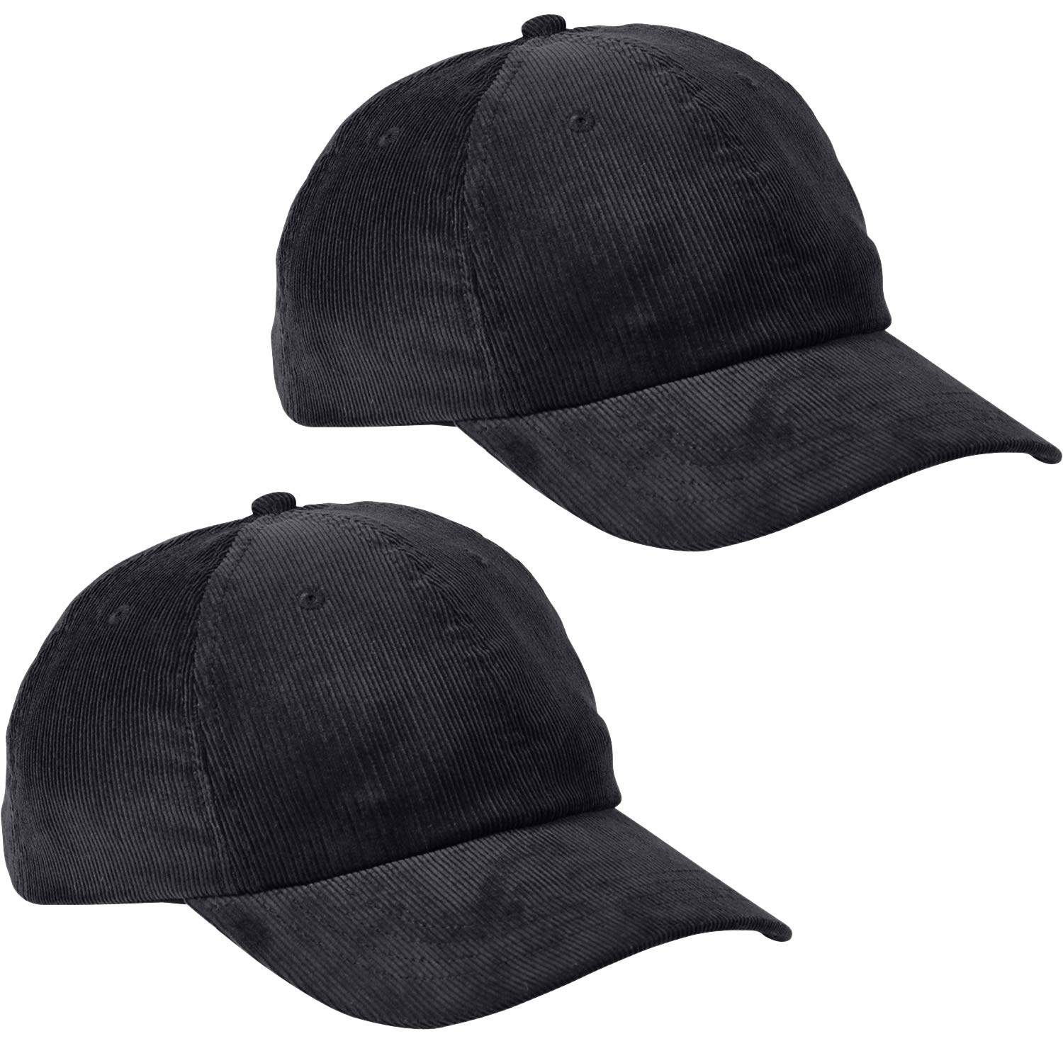Marky G Apparel Corduroy Caps (2 Pack) - Soft & Stylish Unisex Hats for Men & Women - Perfect for Outdoor Activities, Casual Wear & Fashion Accessories