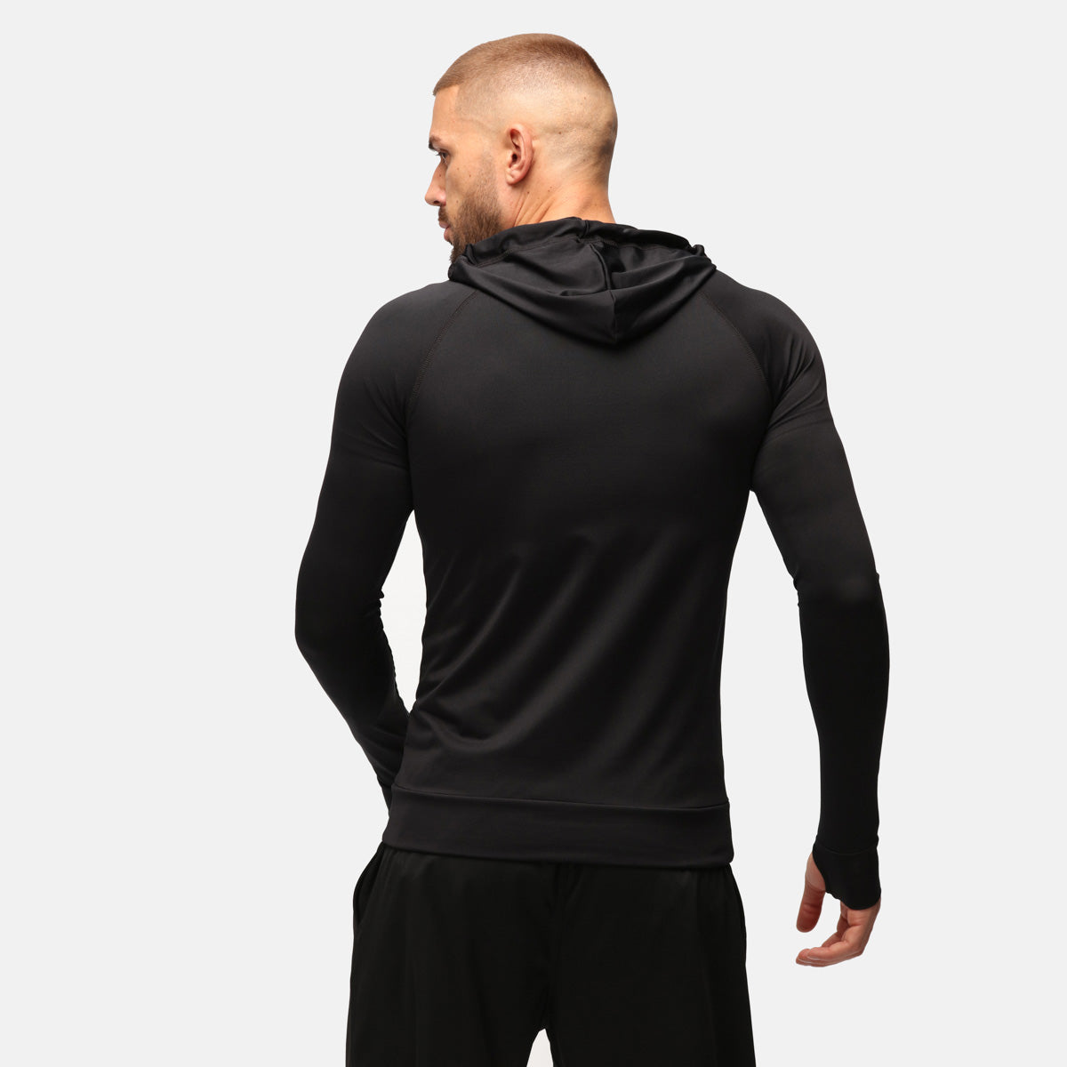 Men's Jet Black Zip-Up Hoodie - Stylish & Comfortable Pullover for Casual Wear, Gym, and Outdoor Activities