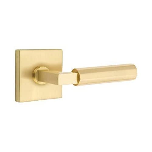 Emtek Select Passage Door Hardware - Square Rosette, L-Square Stem, Faceted Lever (Left Hand, Oil Rubbed Bronze) for Interior Doors & Home Renovation Projects