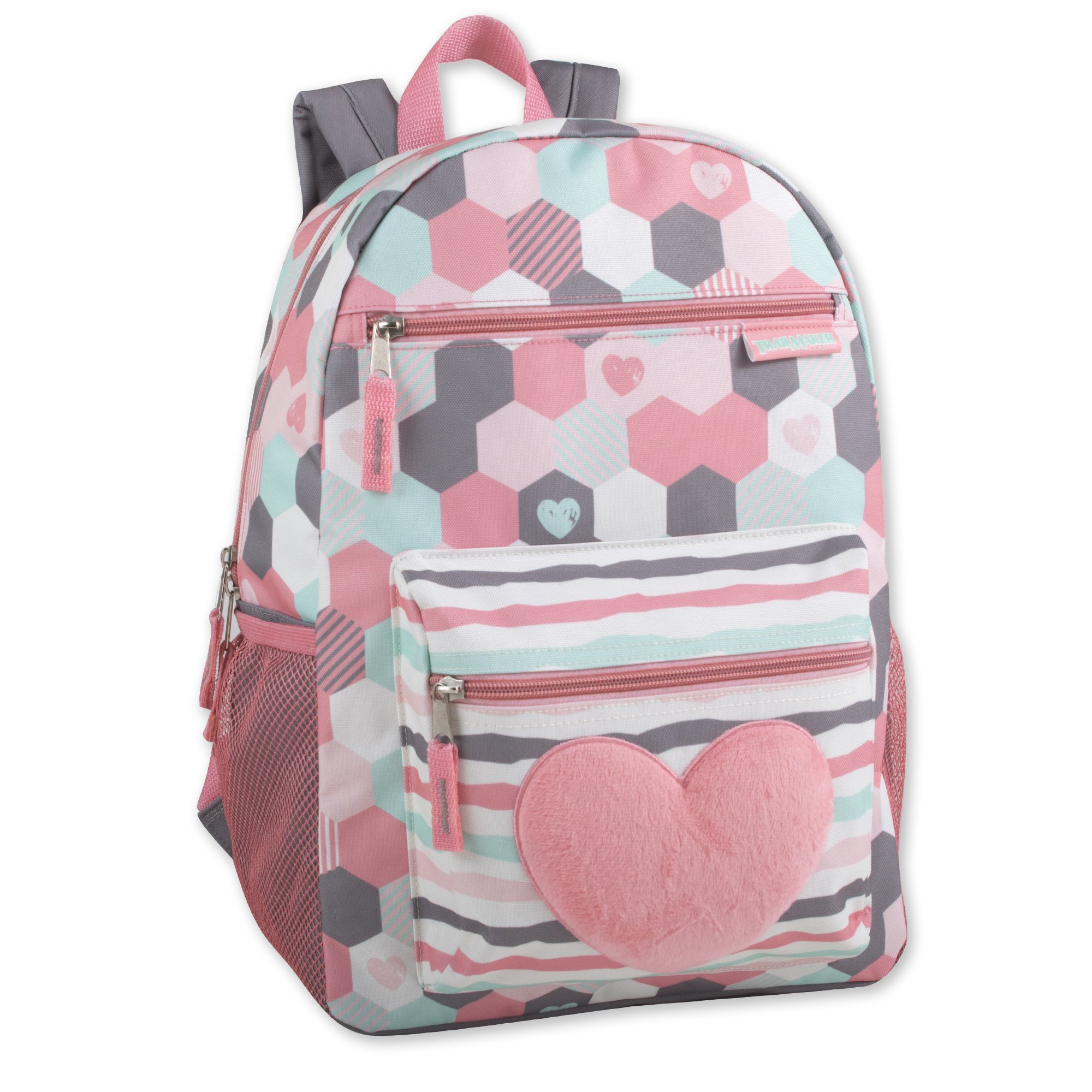 Trail Maker Girls Backpack with Plush Applique & Multiple Pockets - Cute School Backpack for Teens, Lightweight Hiking Daypack for Outdoor Adventures