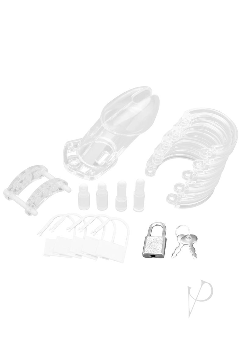 Clear Acrylic Chastity Cage for Men - Comfortable & Breathable Lockable Device for BDSM, Bondage & Male Chastity Play - Perfect for Couples, Roleplay & Adult Toys Collection