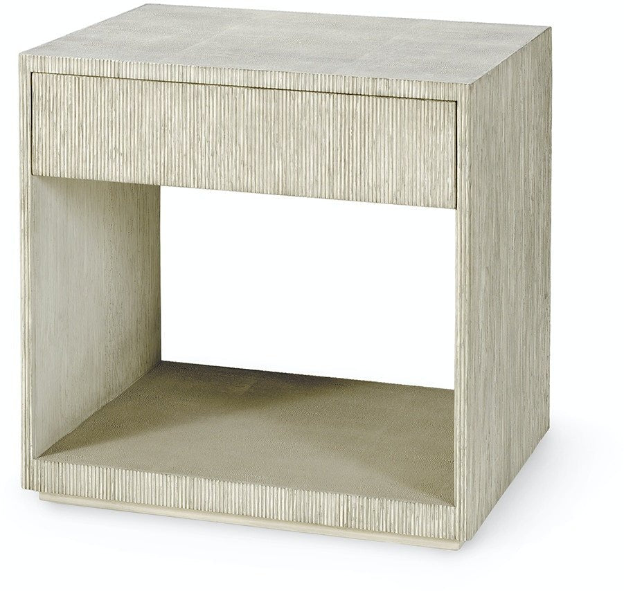 Shoreline Whitewash Nightstand - Modern Bedside Table with Drawer for Bedroom, Living Room & Guest Room - Perfect for Small Spaces & Home Decor
