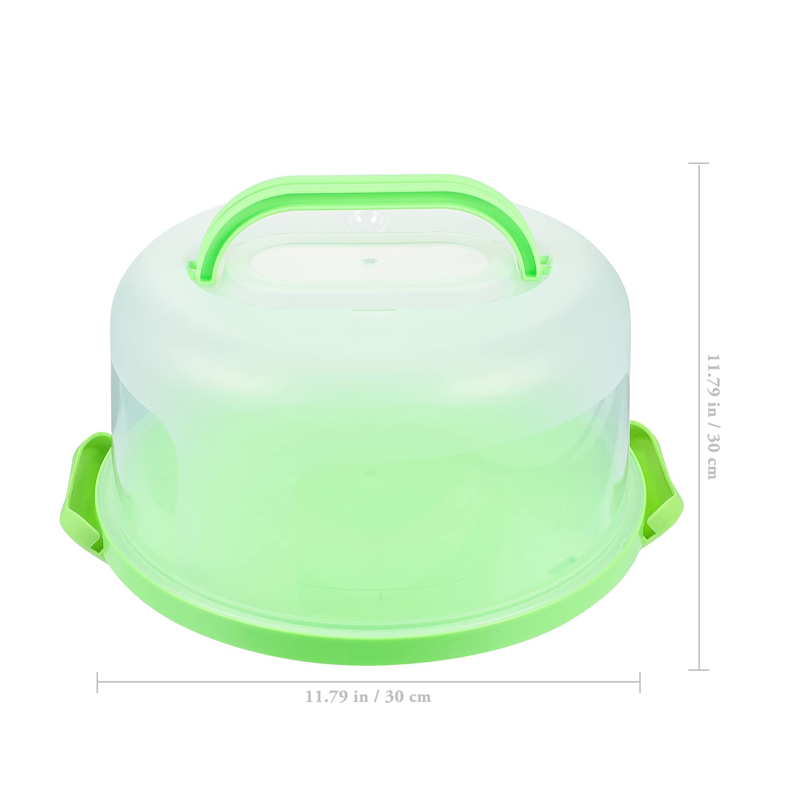 DOITOOL 10-Inch Green Plastic Cake Carrier with Clear Dome Lid & Handle - Round Cake Storage Box for Pies, Desserts, Cupcakes - Perfect for Birthday Parties, Picnics, Bakery Display & Home Kitchen Storage