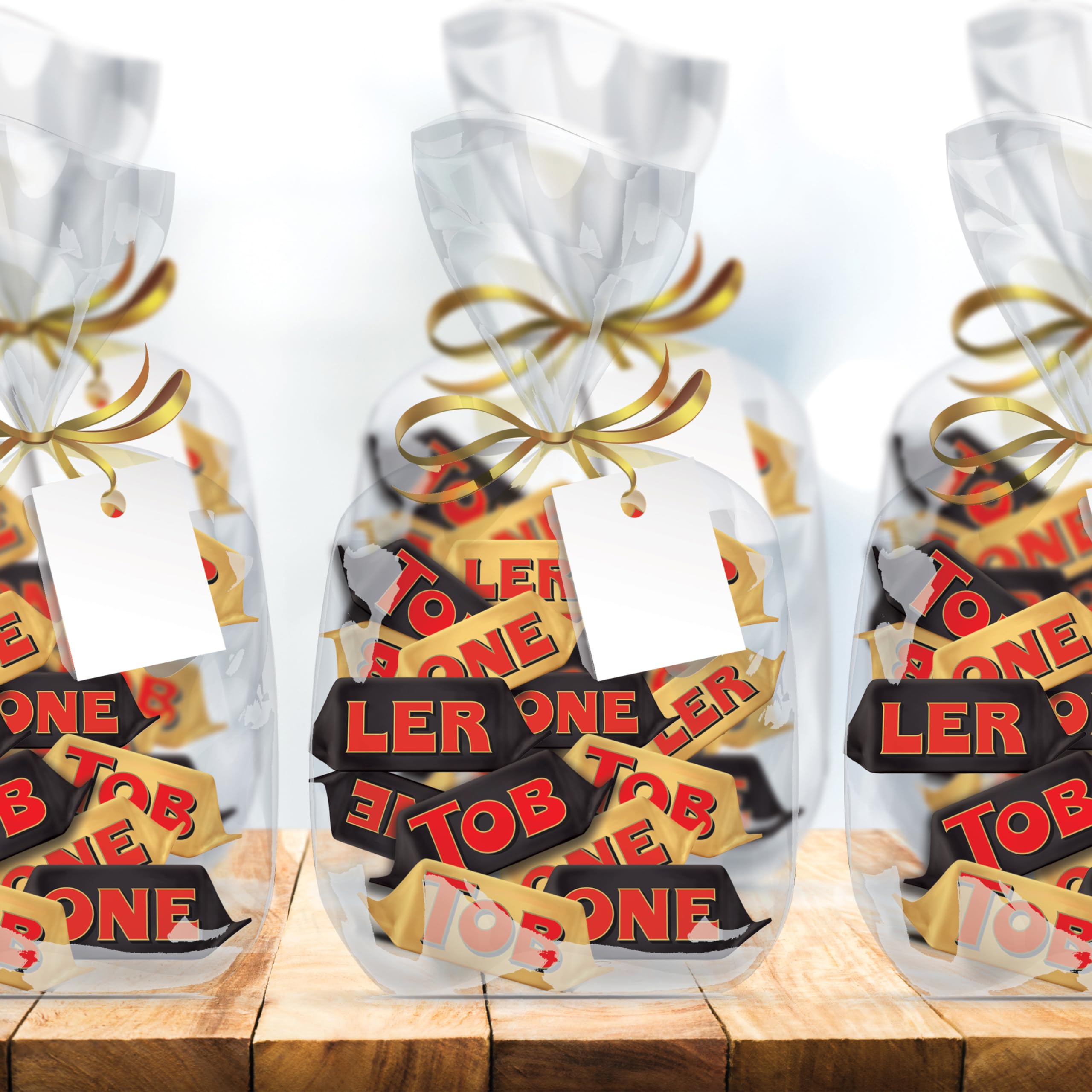 Toblerone Tiny Chocolate Gift Bag Variety Pack - 125 Pieces (Milk & Dark Chocolate Bars) - Perfect for Party Favors, Office Treats & Holiday Gifting