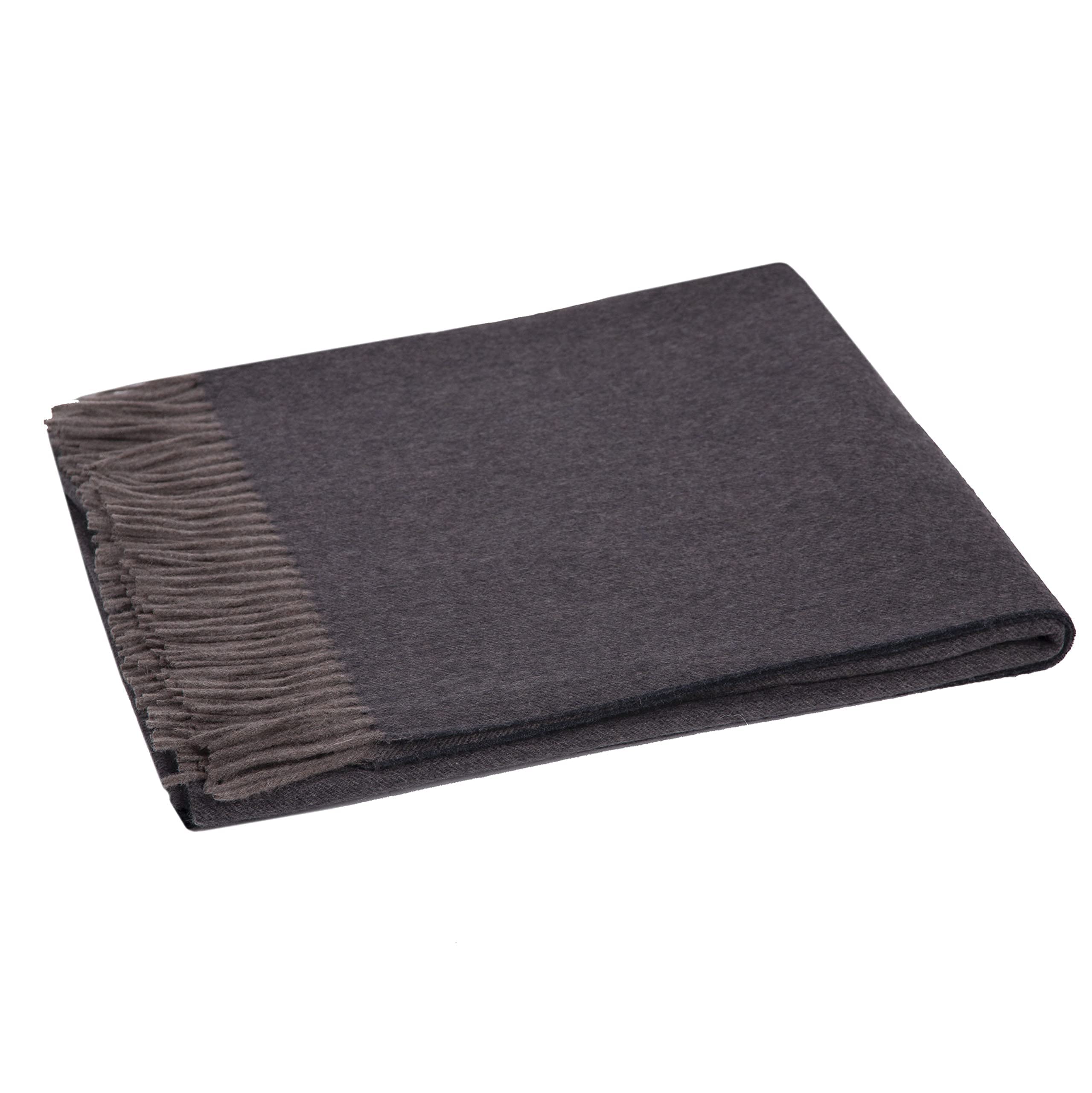 MA.AL.BI 1947 100% Cashmere Soft Blanket 150 x 180 cm (Dark Gray) - Luxury Gift Box Included - Perfect for Cozy Nights, Home Decor & Wedding Presents