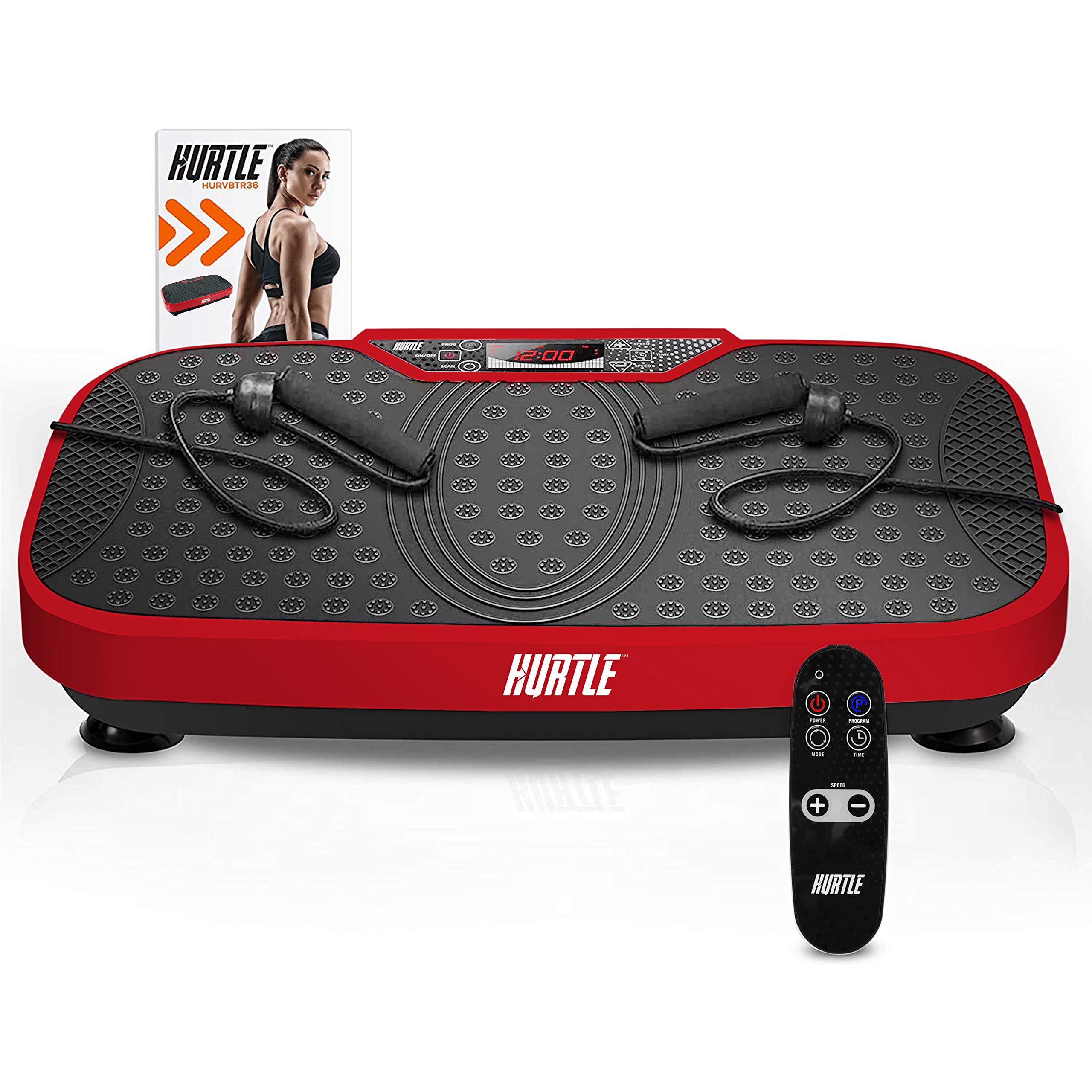 Hurtle Fitness Vibration Platform Machine - Whole Body Workout Trainer for Home Gym with Resistance Bands, Adjustable Speed & Wheels for Easy Transport | Perfect for Weight Loss, Toning & Recovery Training