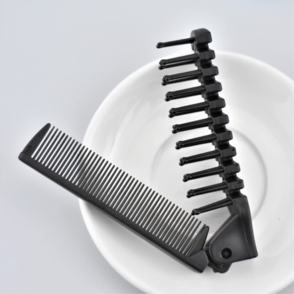 FZGLHQQ 4-Pack Folding Hair Brush Set - Portable Travel Hair Comb with Detangling & Anti-Static, Compact Collapsible Pocket Hairbrush (7.8 x 0.5 Inch) - Perfect for Travel, Gym, Office & On-the-Go Styling
