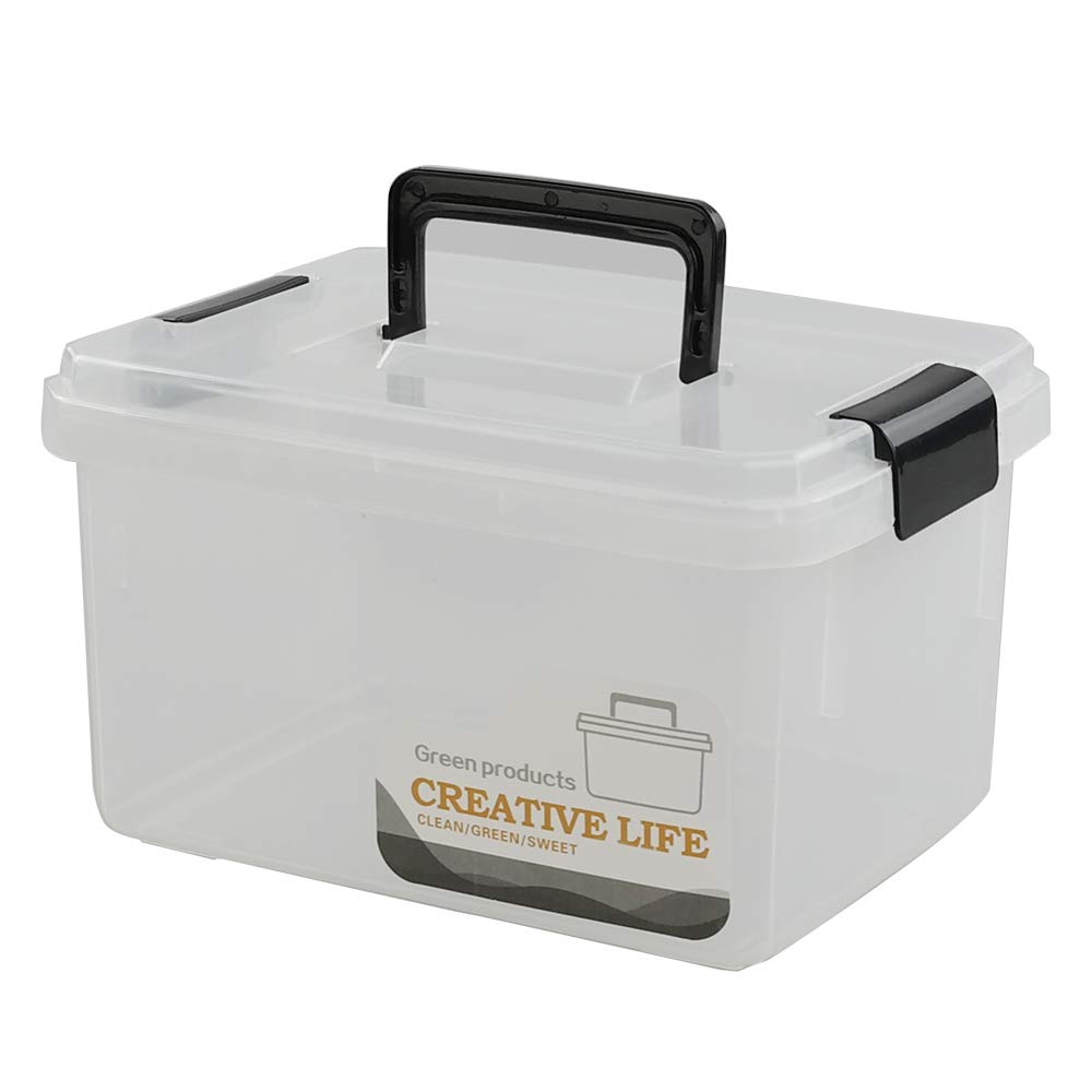 4.5L Clear Plastic Storage Box with Latch - 4-Pack Set for Home Organization, Kitchen Pantry, Office Supplies & Craft Storage