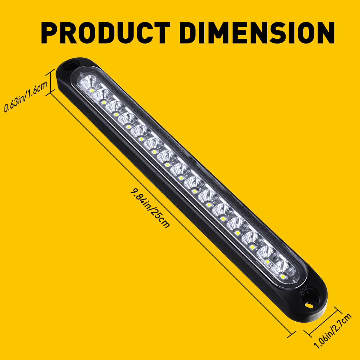 10 Inch 15 LED Brake Light Bar - Stop Turn Tail Lights Assembly for Trucks, Trailers, RVs (10-30V) - Waterproof & Durable for Off-Road, Towing & Night Driving