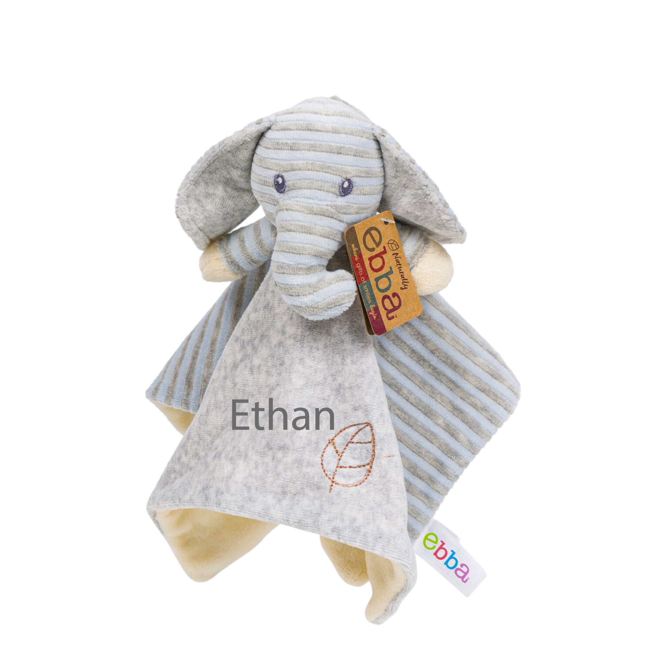Soft Ebba Elephant Baby Security Blanket - Cute Plush Comfort Blanket for Newborns & Toddlers - Perfect for Nursery, Stroller & Travel - SKU: BBC EEBB