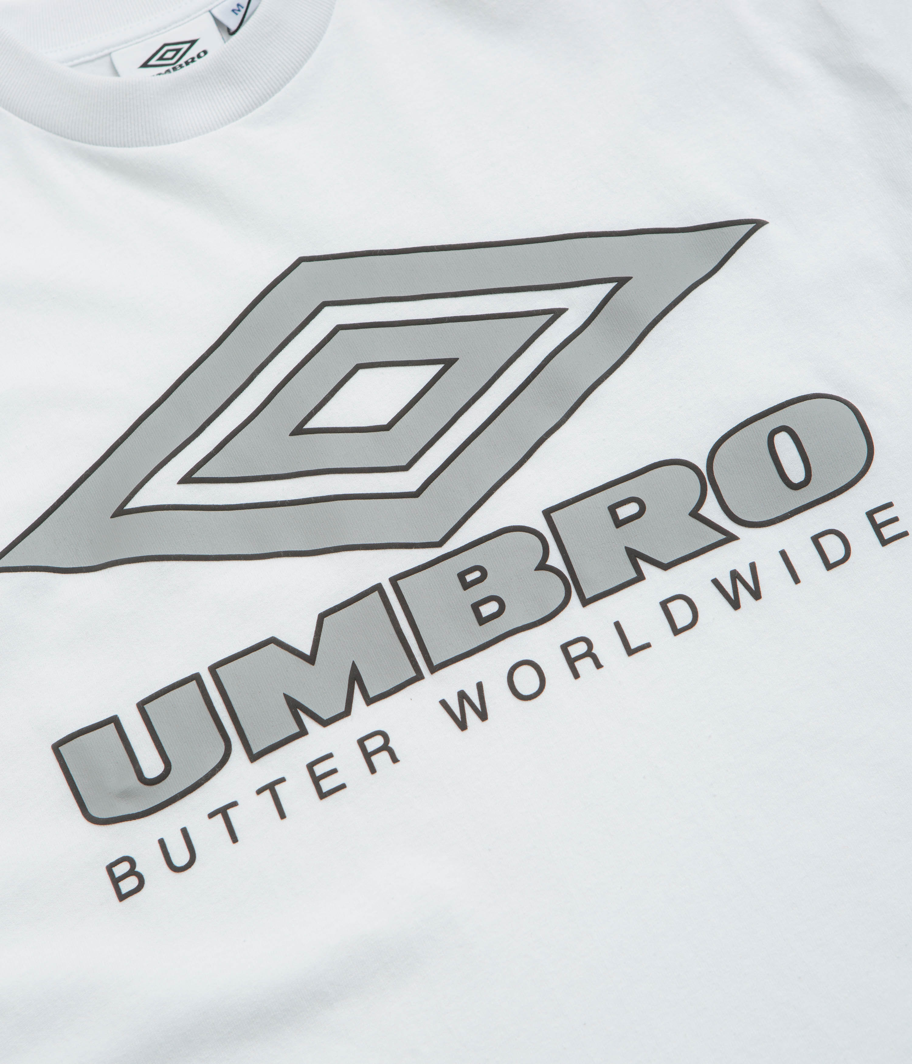 Butter Goods x Umbro Diamond Logo Cotton T-Shirt for Men - Classic White Tee for Casual Wear, Street Style & Everyday Outfits