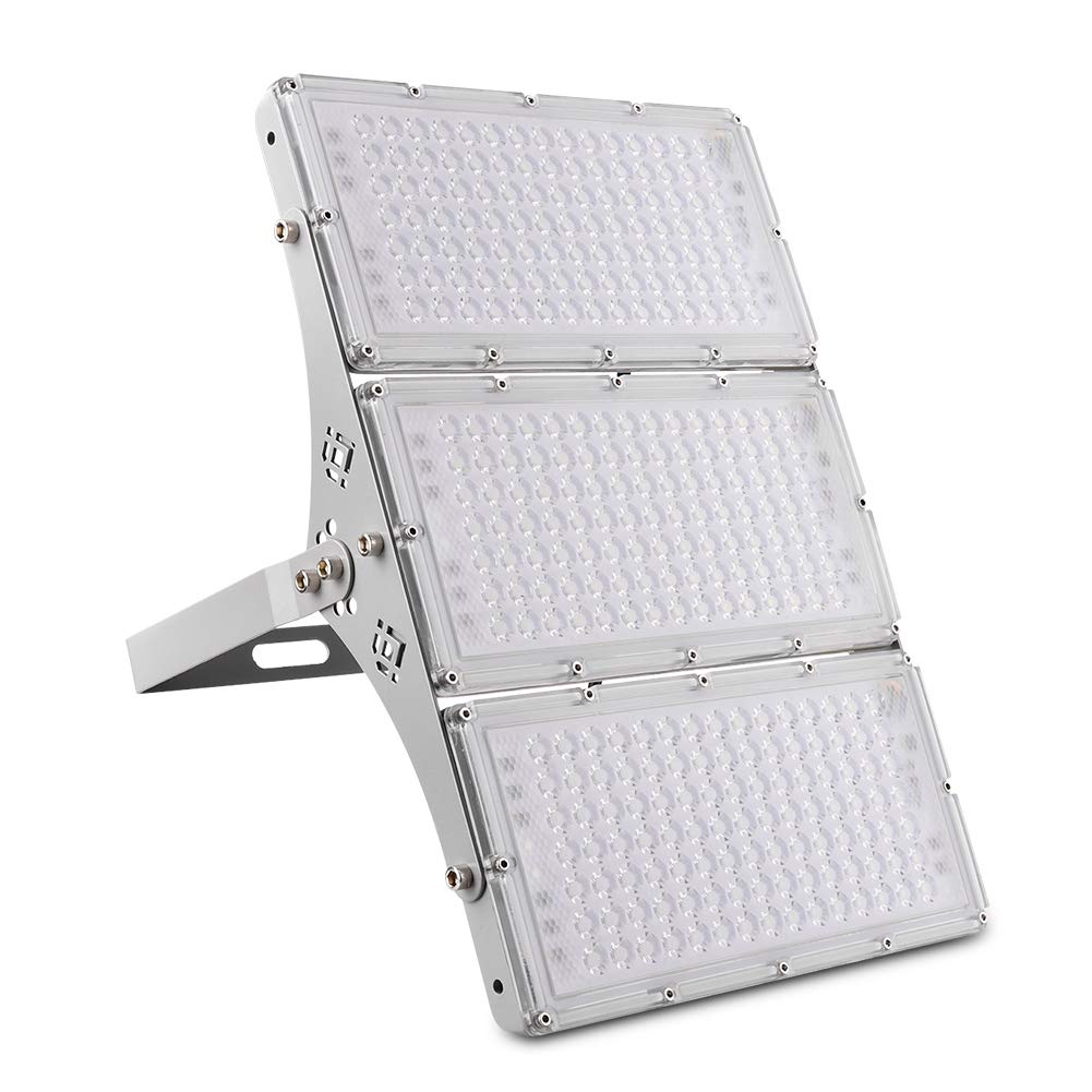 300W LED Flood Light Outdoor - 24000LM Super Bright Stadium Light, 6000K Daylight White, IP66 Waterproof Security Lighting for Garage, Garden, Yard, Playground - Perfect for Landscape, Wall, and Work Area Illumination