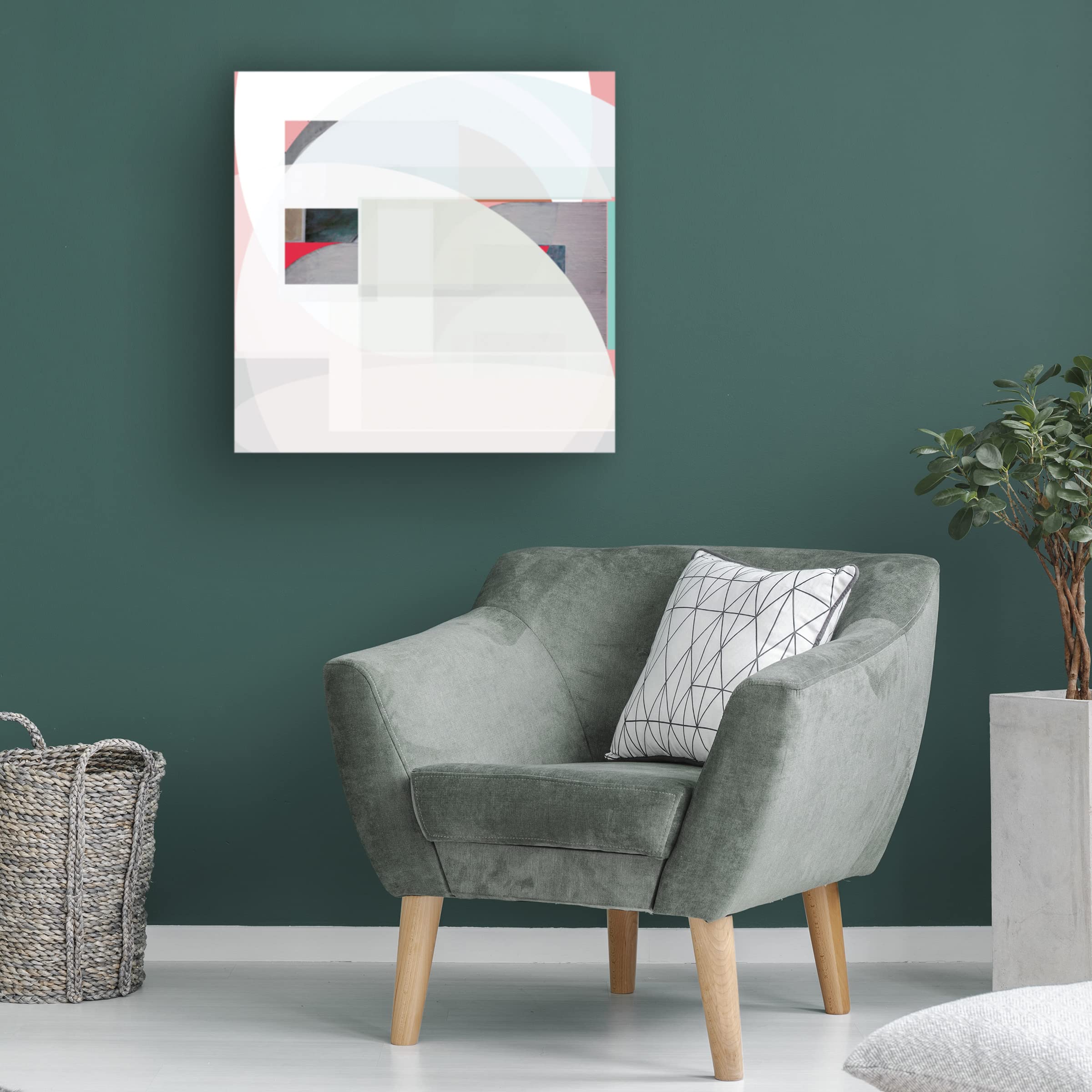 Bellissimo Art 'Stripes and Circles I' Modern Abstract Canvas Wall Art - Perfect for Living Room, Bedroom & Office Decor