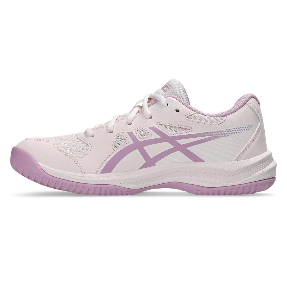 ASICS Upcourt 6 GS Junior Indoor Court Shoes for Girls - Pale Pink/Light Ube | Volleyball, Badminton & Indoor Sports Sneakers for Kids
