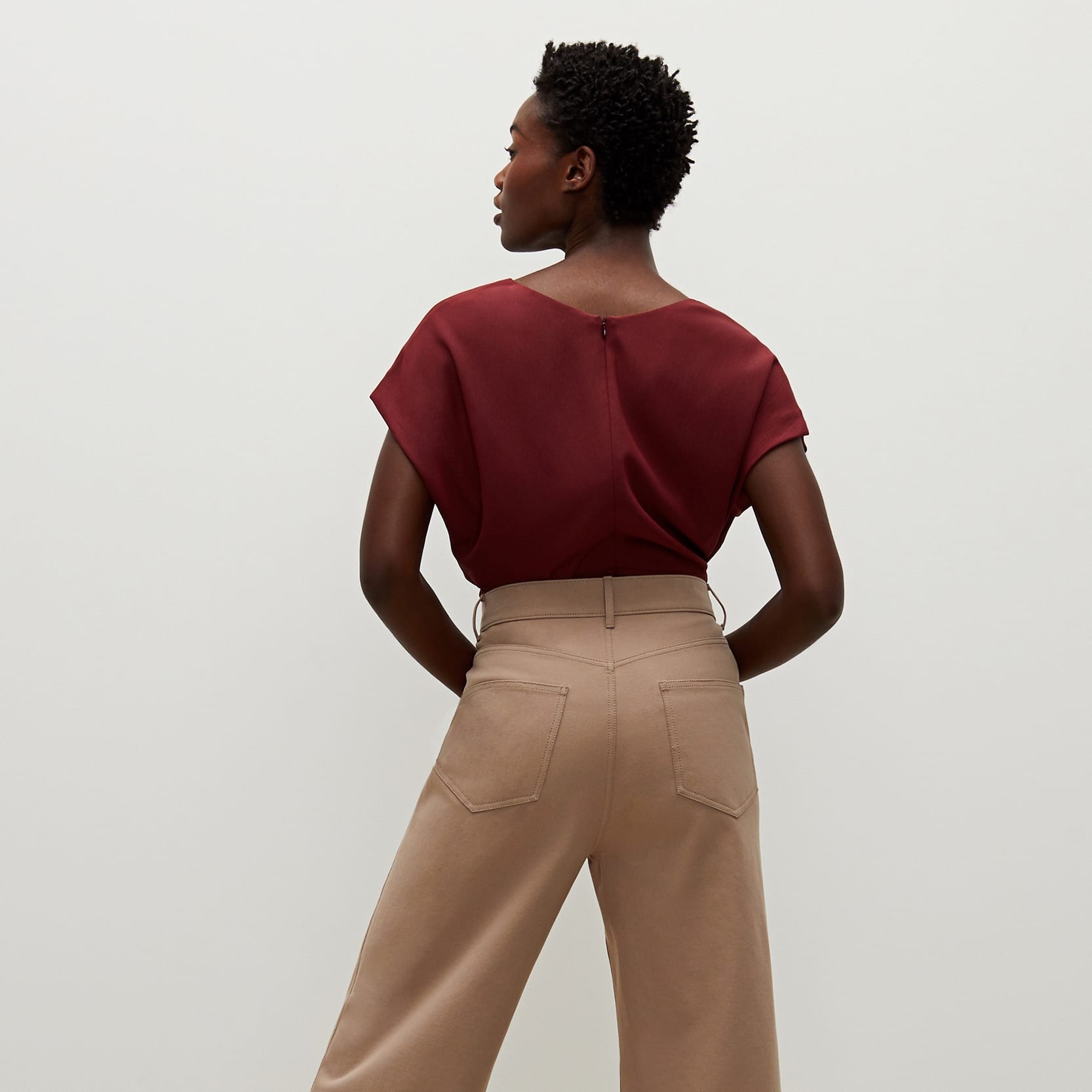 Milo Wide Leg Eco-Friendly Jeans for Women - Better Than Denim, Comfortable High Waist Stretch Pants (Fawn Color) - Perfect for Casual Wear, Office Outfits & Weekend Brunch