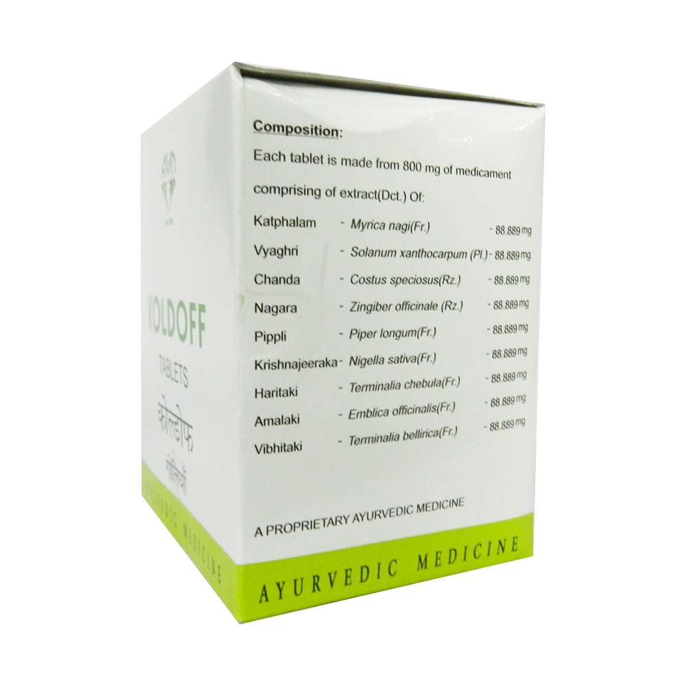 AVN Ayurveda Koldoff 100 Tablets - Natural Ayurvedic Cold & Flu Relief Supplement - Immune Support for Adults - Herbal Remedy for Cough, Sore Throat & Congestion (Perfect for Cold Season, Travel & Home Wellness)
