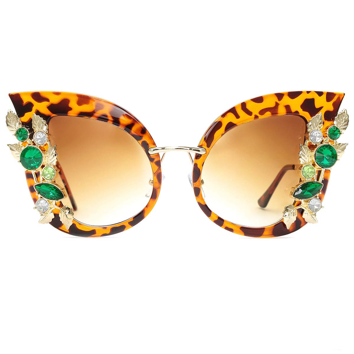 Slocyclub Jeweled Sunglasses for Women - Funky Butterfly Shaped Oversized Rhinestone Sunglasses | Trendy Fashion Accessory for Summer, Beach, and Party Outfits
