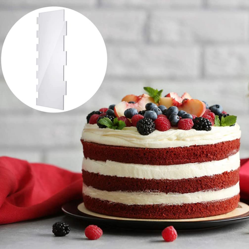 2-Piece Cake Scraper Set - Stainless Steel Baking Scrapers & Cream Spatulas for Cake Decorating, Frosting Smoothing - Essential Baking Tools for Professional Bakers & Home Bakers (Perfect for Leveling Cakes, Spreading Frosting & Creating Smooth Finishes)