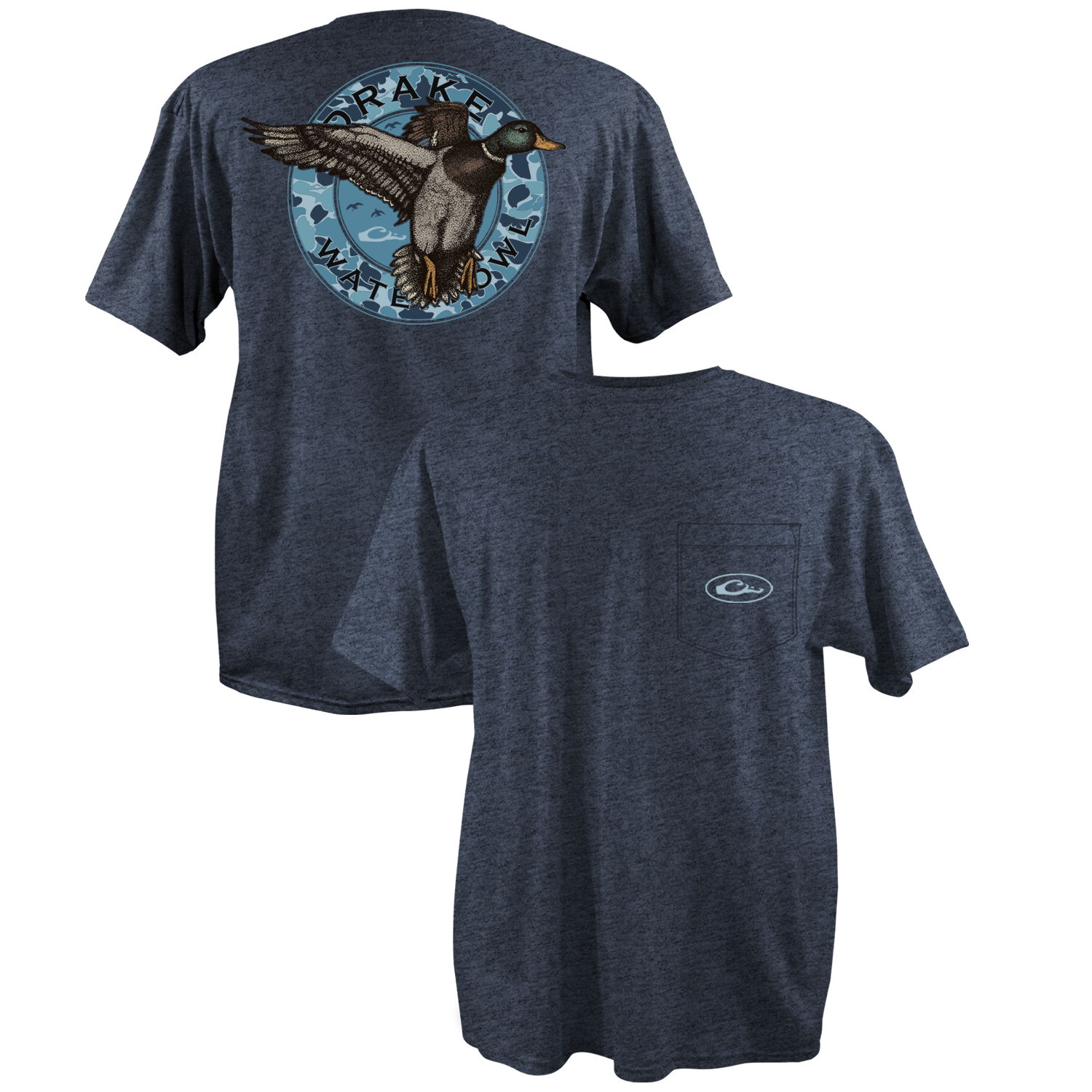 Circle Mallard Graphic T-Shirt for Men - Comfortable Cotton Casual Tee - Perfect for Outdoor Adventures, Travel & Everyday Wear