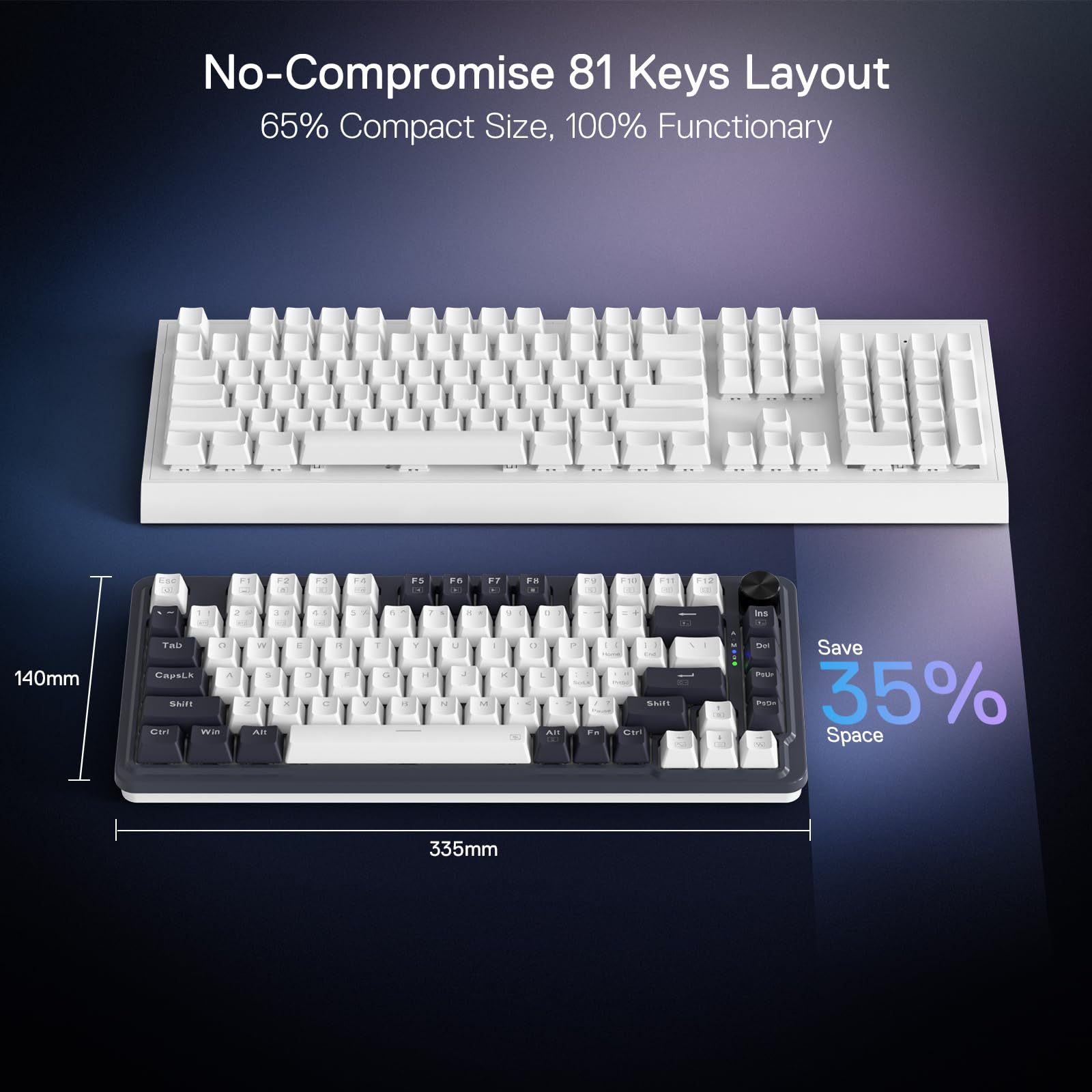 Redragon K673 PRO 75% Wireless RGB Gaming Keyboard | 3-Mode Hot-Swap Mechanical for PC Gaming
