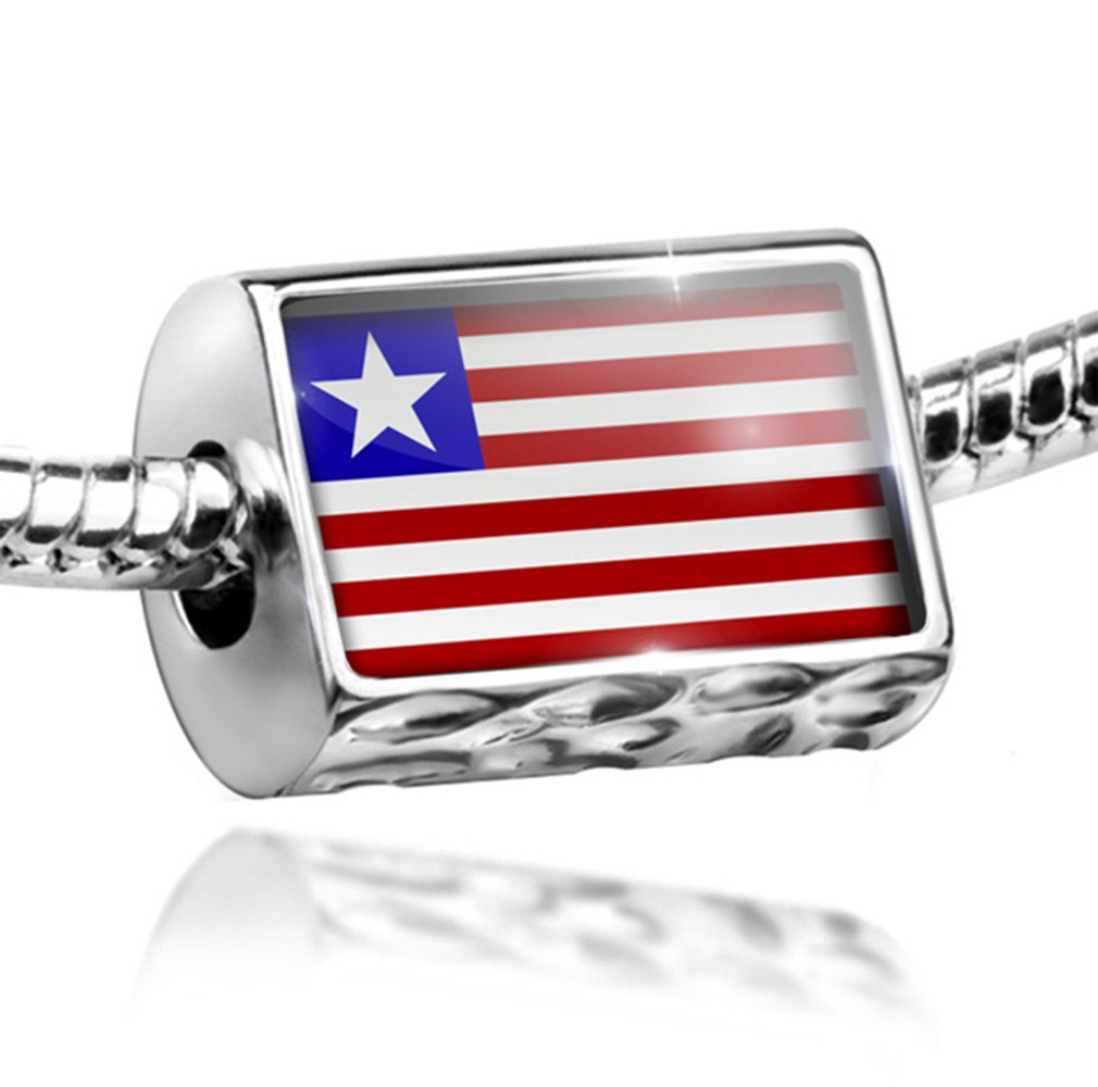 Liberia Flag Charm Bead - Compatible with All European Bracelets for Travel, National Pride & Custom Jewelry Making