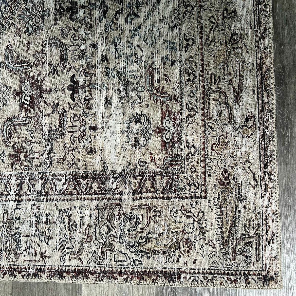 Stylish Brown & Blue Area Rug - Soft Non-Slip Living Room Carpet for Home Decor | Perfect for Bedroom, Nursery & Office