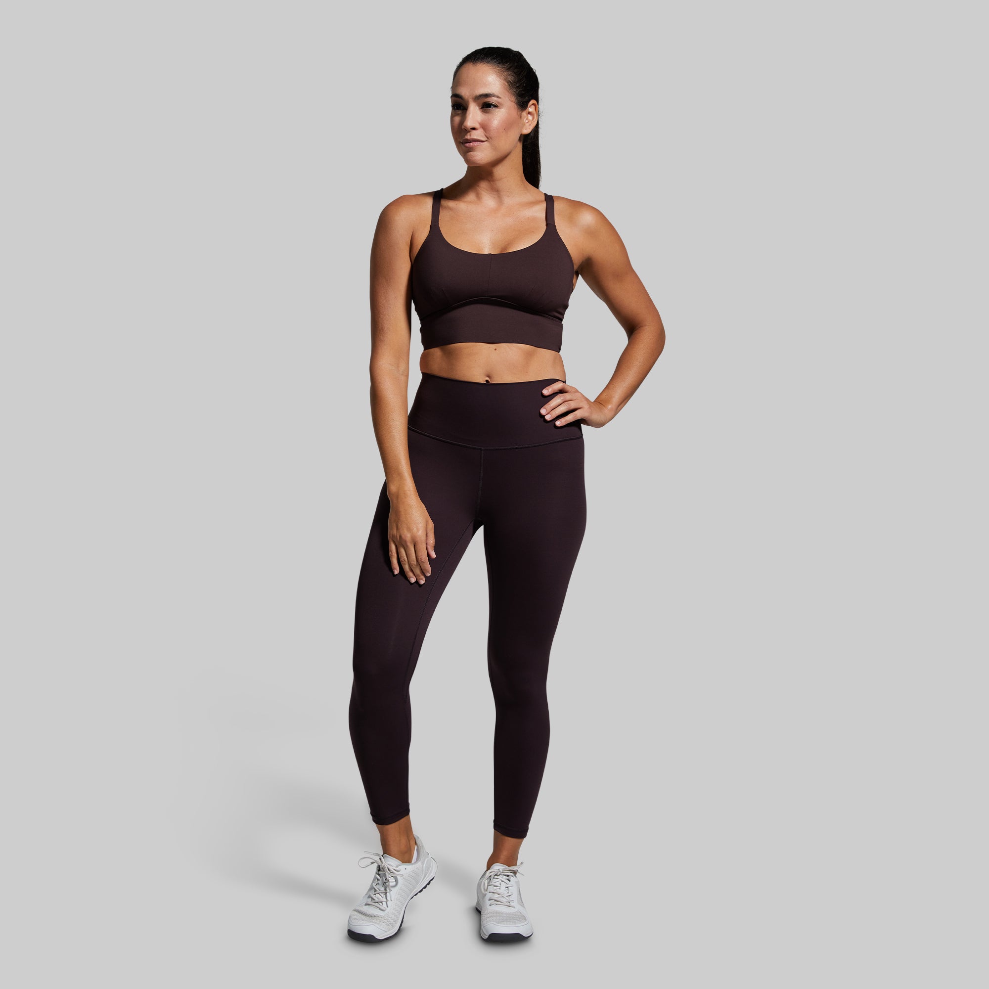 Premium High-Waisted Yoga Leggings for Women - Deep Plum Color, Tummy Control & Squat Proof - Perfect for Gym, Running & Everyday Wear